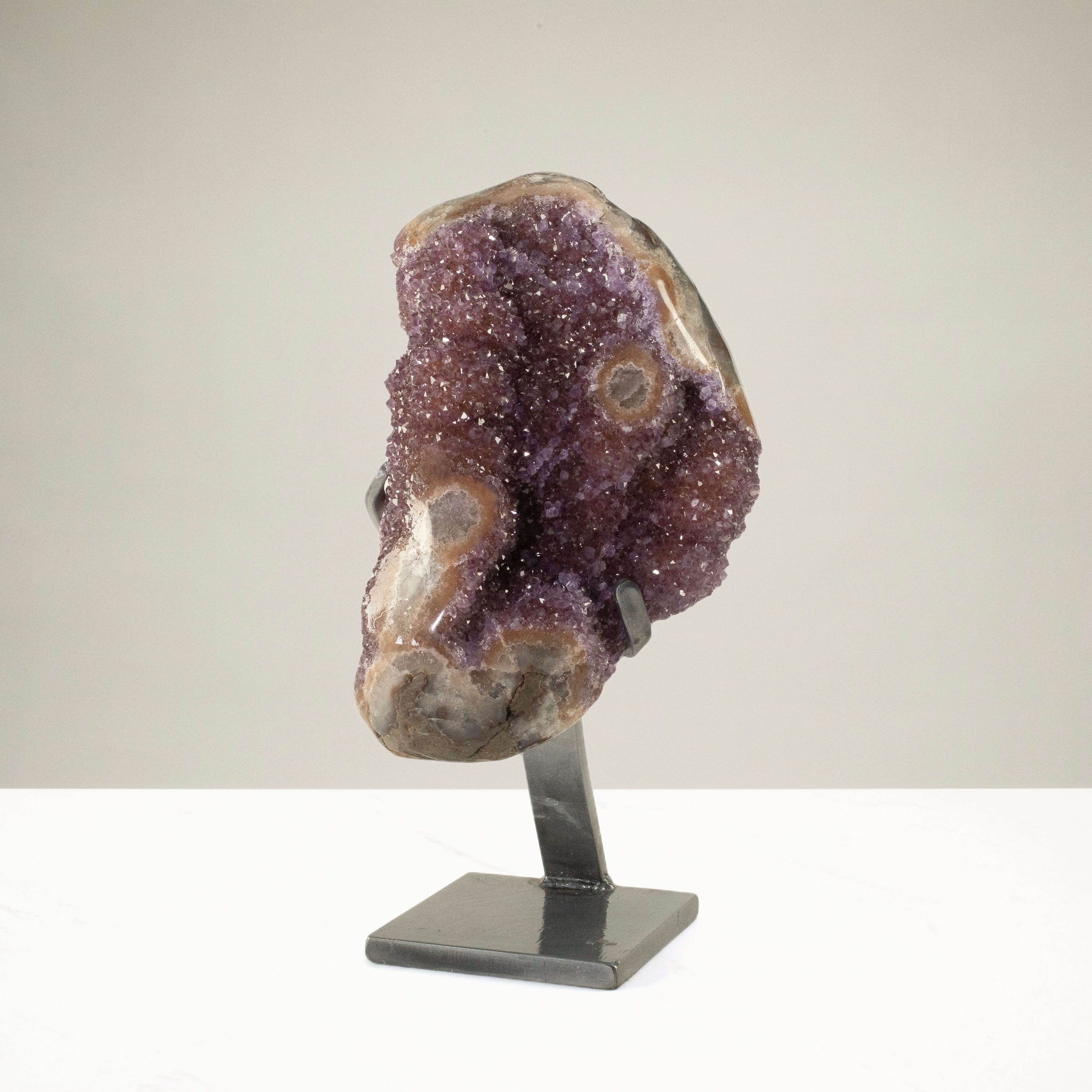 Kalifano Amethyst Uruguayan Amethyst Geode on Custom Stand - 18.6 lbs / 14.5 in. UAG4200.007