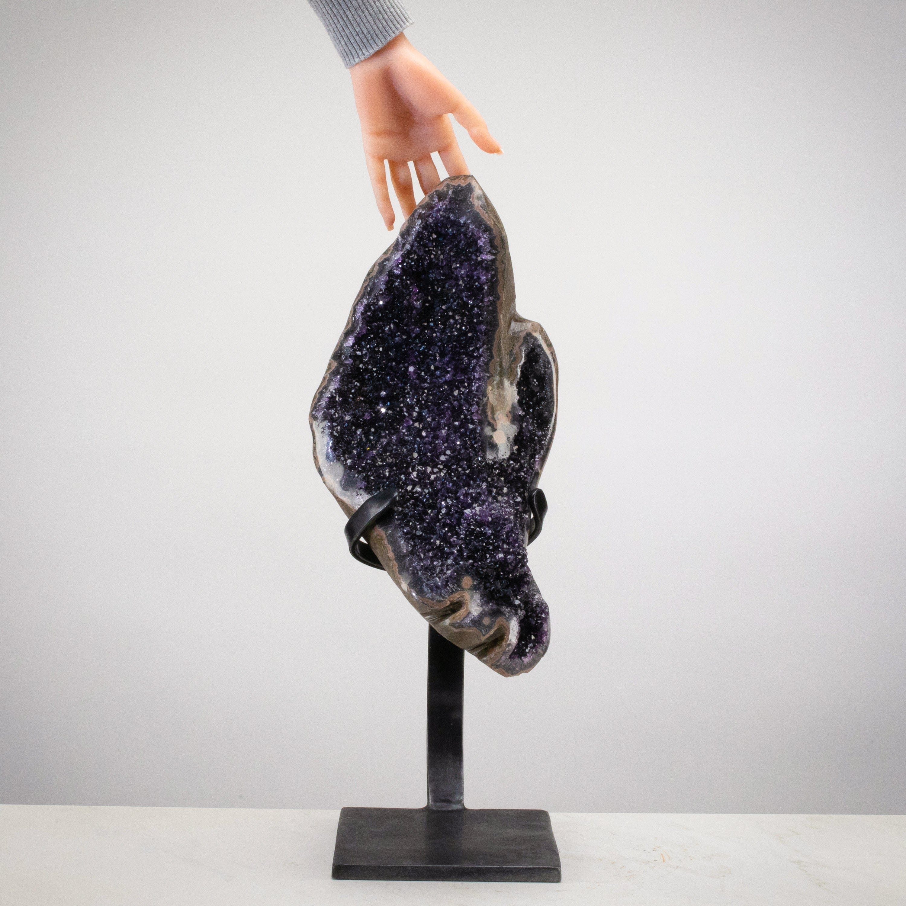 Kalifano Amethyst Uruguayan Amethyst Geode on Custom Stand - 22" / 28 lbs UAG14000.002