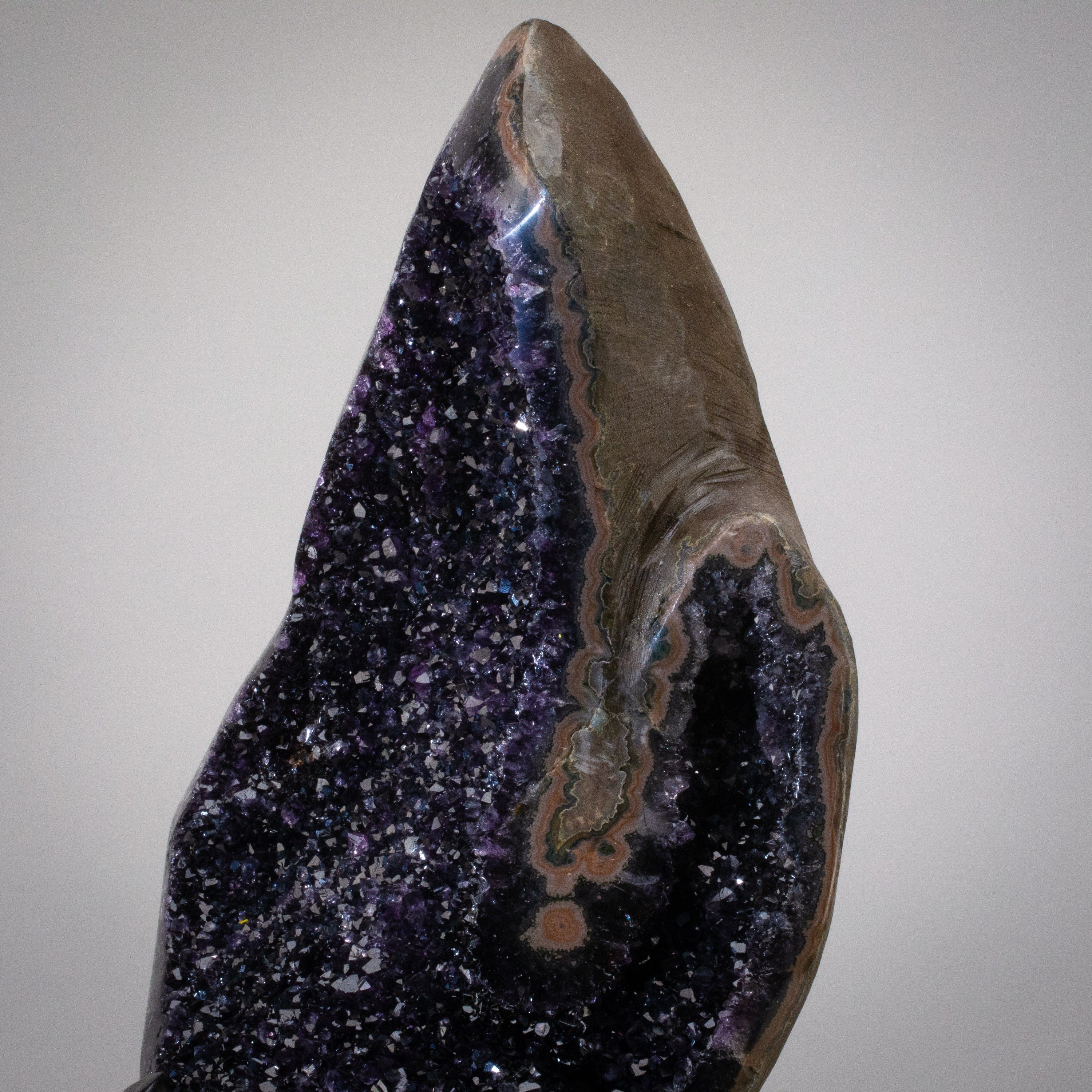 Kalifano Amethyst Uruguayan Amethyst Geode on Custom Stand - 22" / 28 lbs UAG14000.002