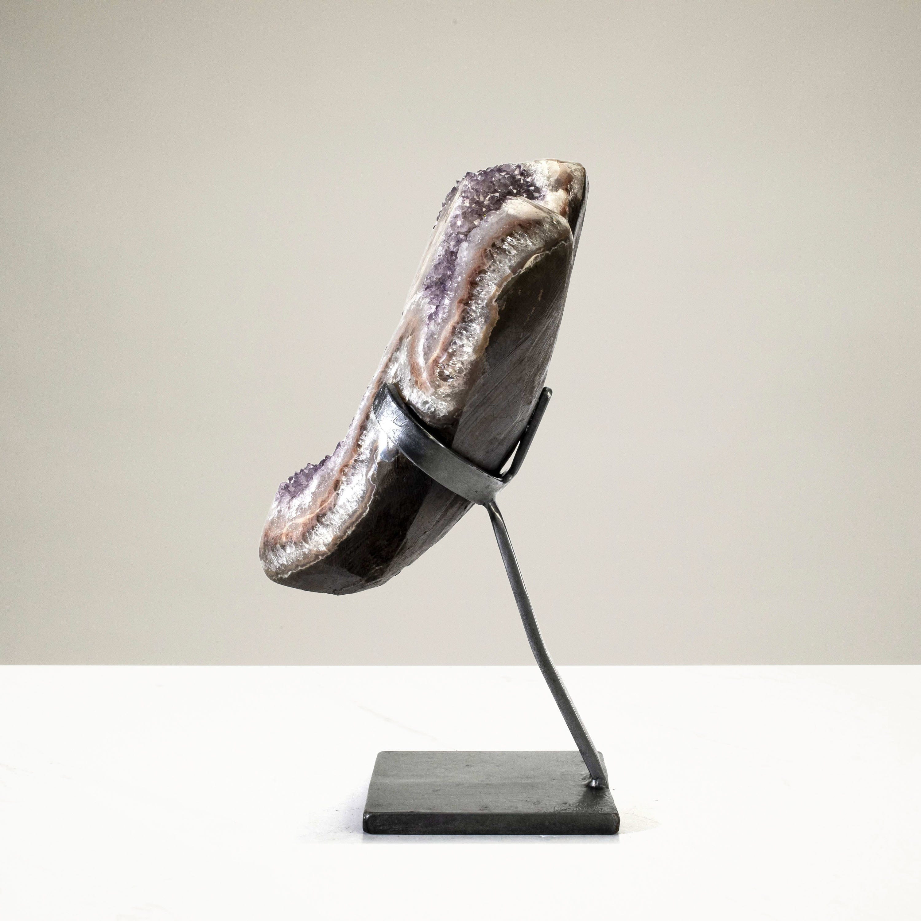Kalifano Amethyst Uruguayan Amethyst Geode on Custom Stand - 22.7 lbs / 15 in. UAG4600.004
