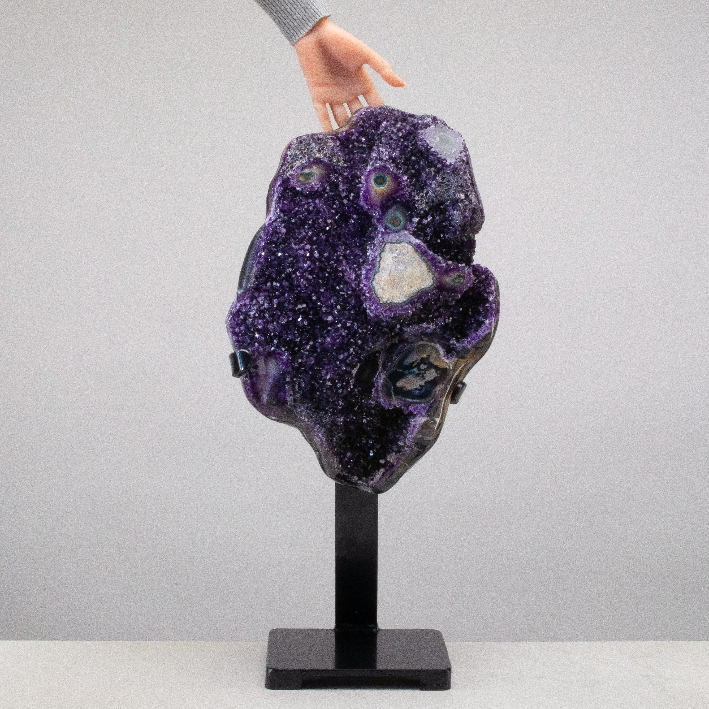 Kalifano Amethyst Uruguayan Amethyst Geode on Custom Stand - 26" / 46 lbs UAG20800.001