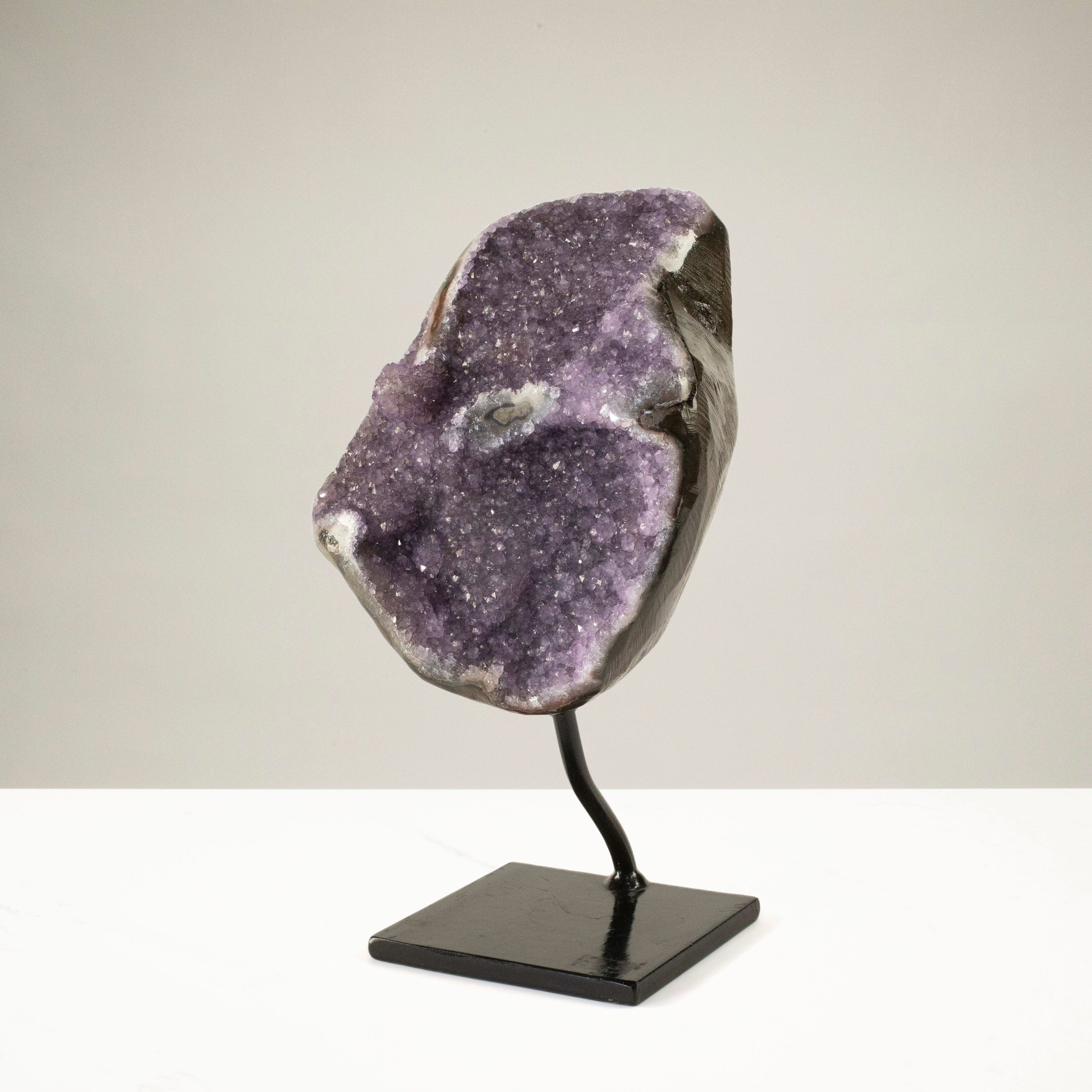 Kalifano Amethyst Uruguayan Amethyst Geode on Custom Stand - 6.6 lbs / 10 in. UAG3000.013