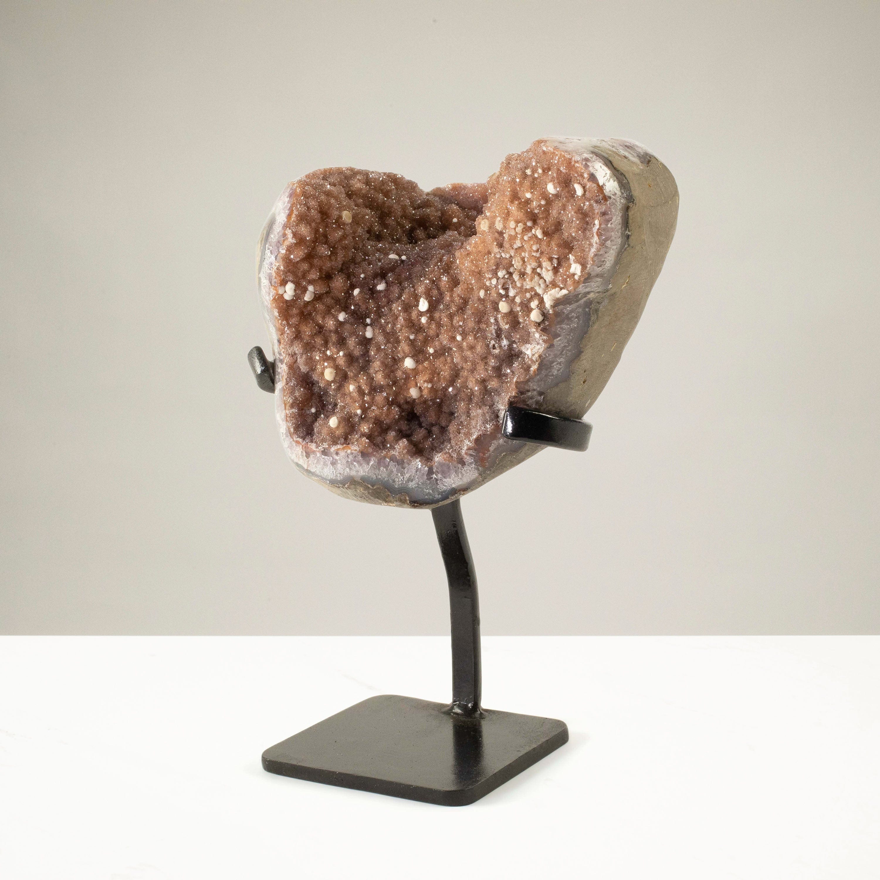 Kalifano Amethyst Uruguayan Amethyst Geode on Custom Stand - 7.6 lbs / 9.5 in. UAG3450.001