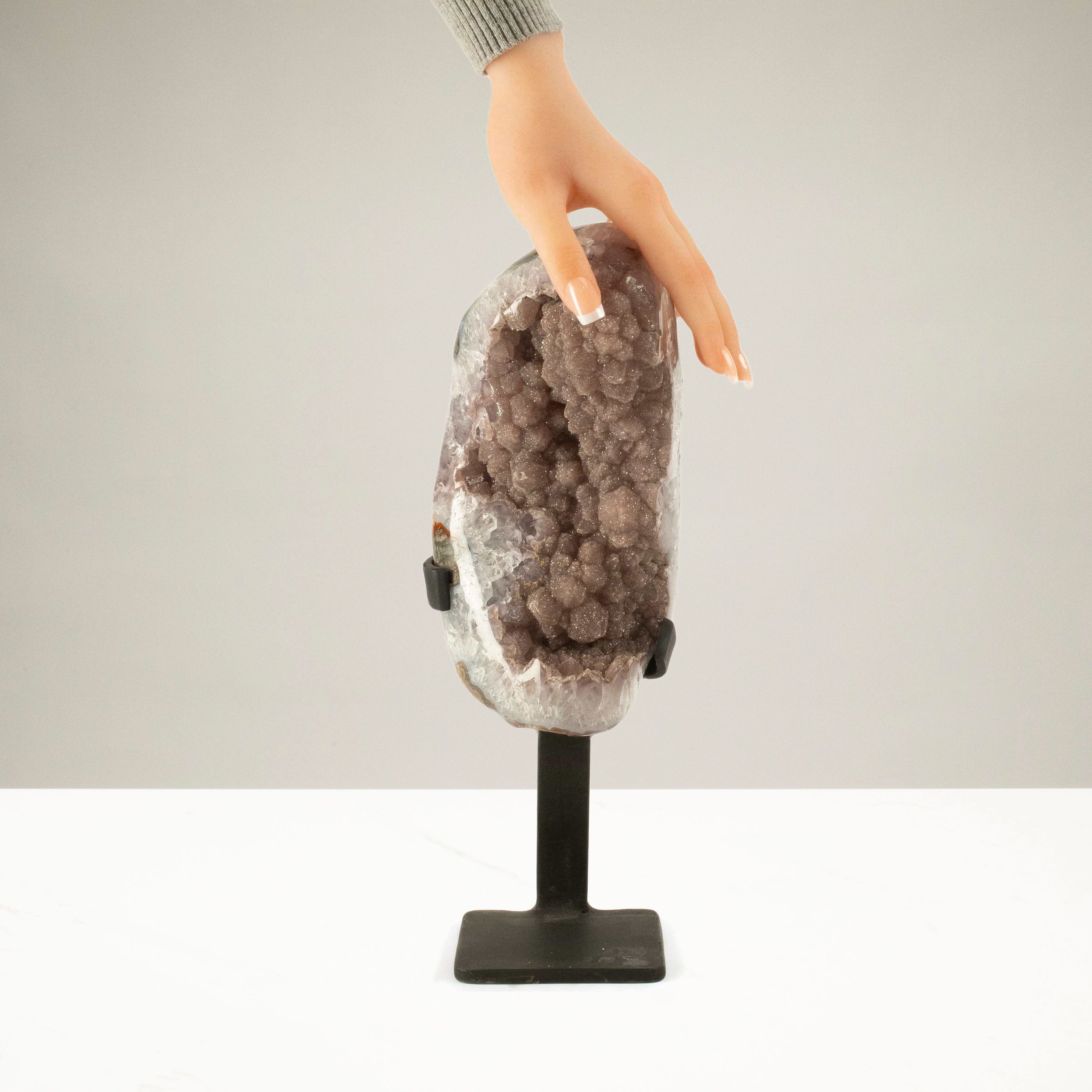Kalifano Amethyst Uruguayan Amethyst Geode on Custom Stand - 8.1 lbs / 13.5 in. UAG3700.002