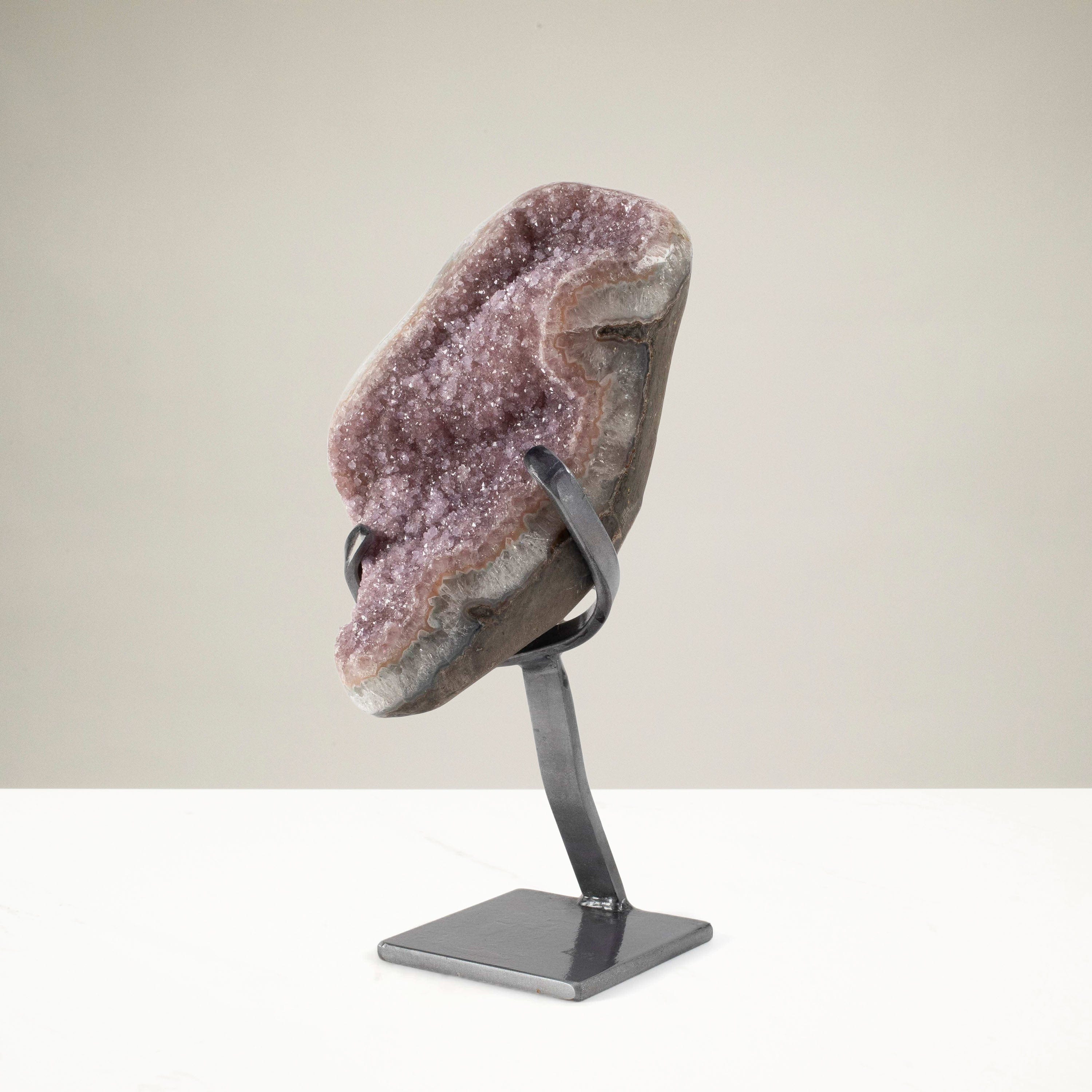 Kalifano Amethyst Uruguayan Amethyst Geode on Custom Stand - 8.7 lbs / 12.5 in. UAG4000.001