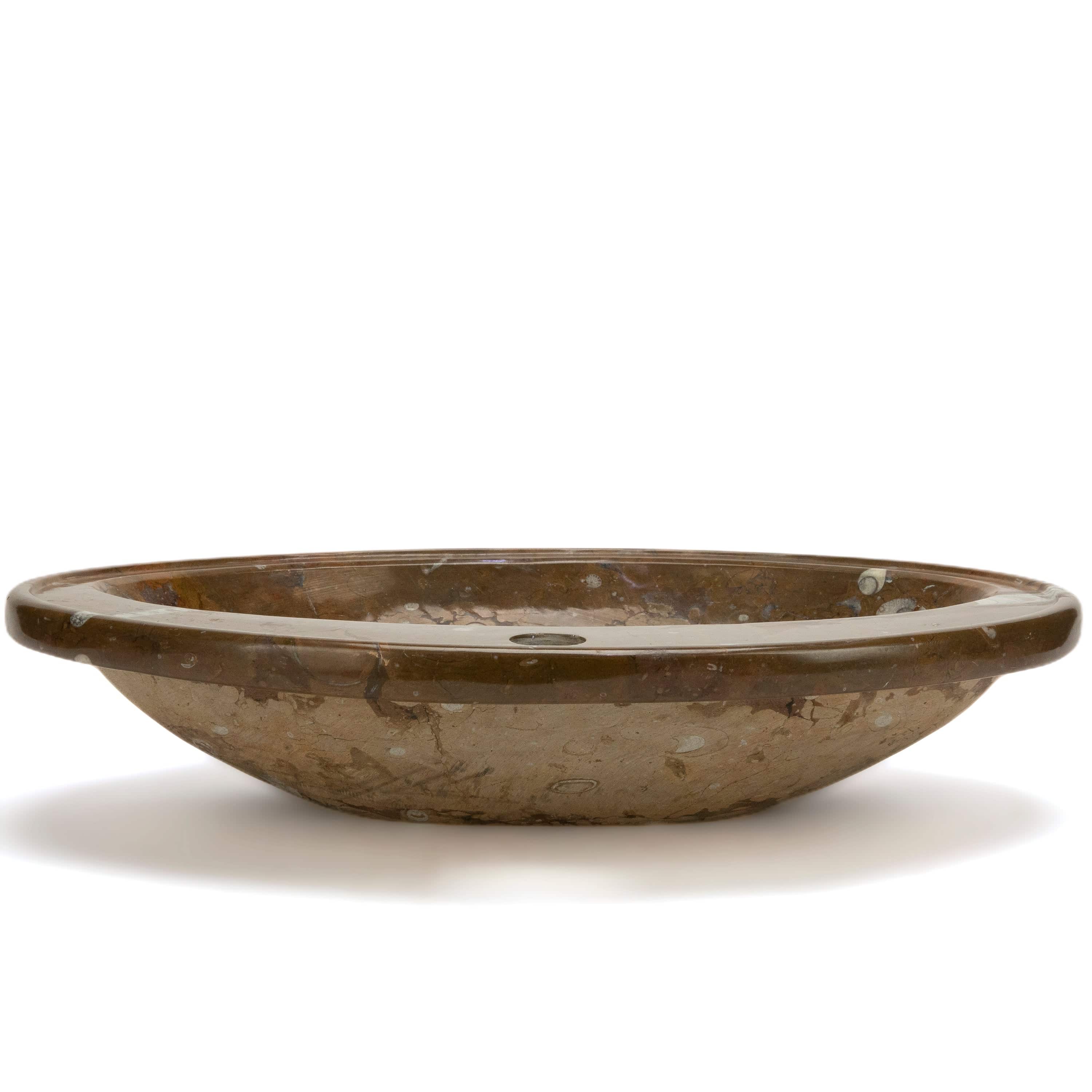KALIFANO Ammonites Ammonite Fossil Sink Bowl from Morocco - 23" AMBOWL3200.008