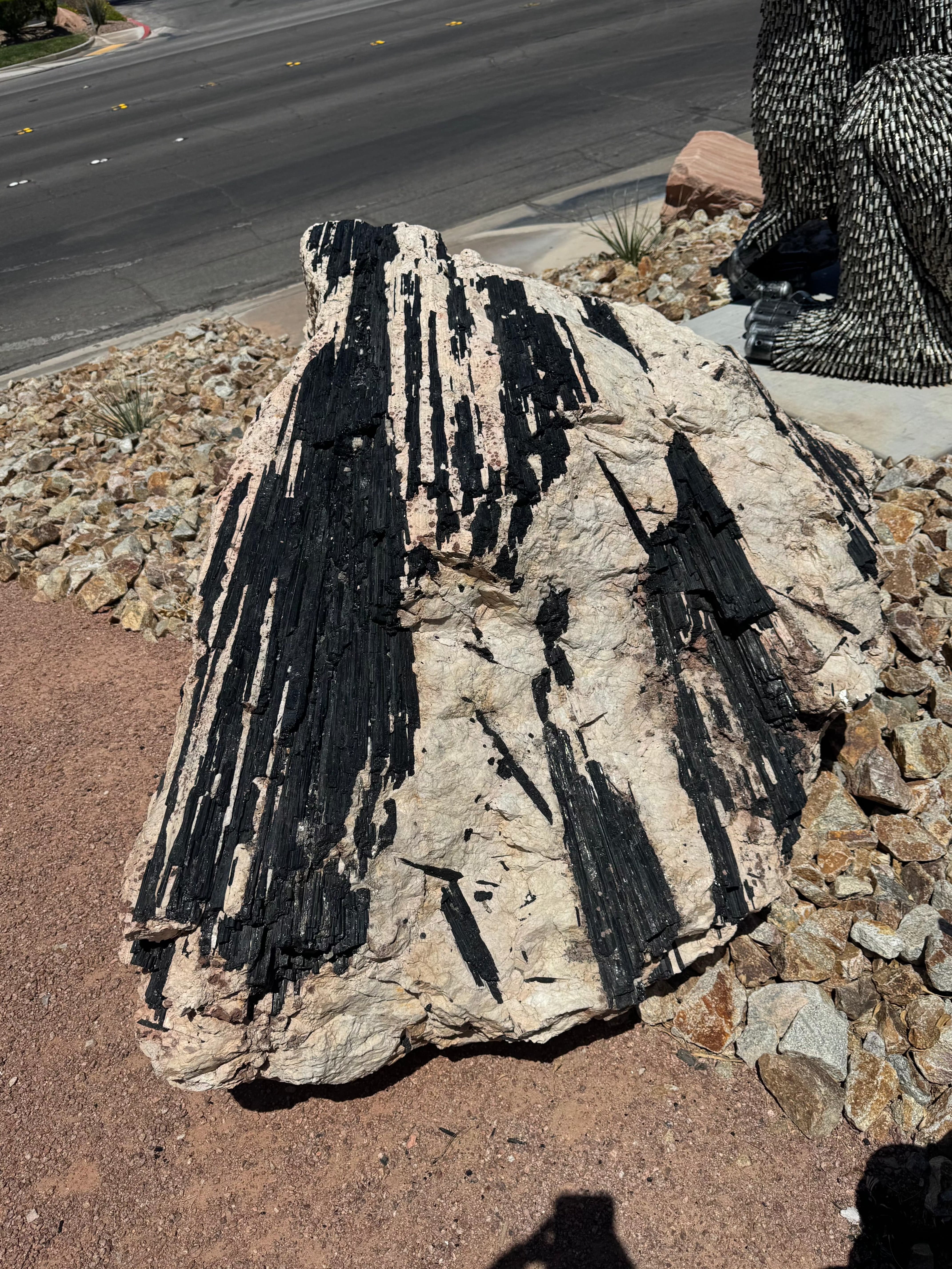 Kalifano Black Tourmaline Raw Massive Black Tourmaline and Mica Log Specimen (+/- 5,000lbs) BT200000.001