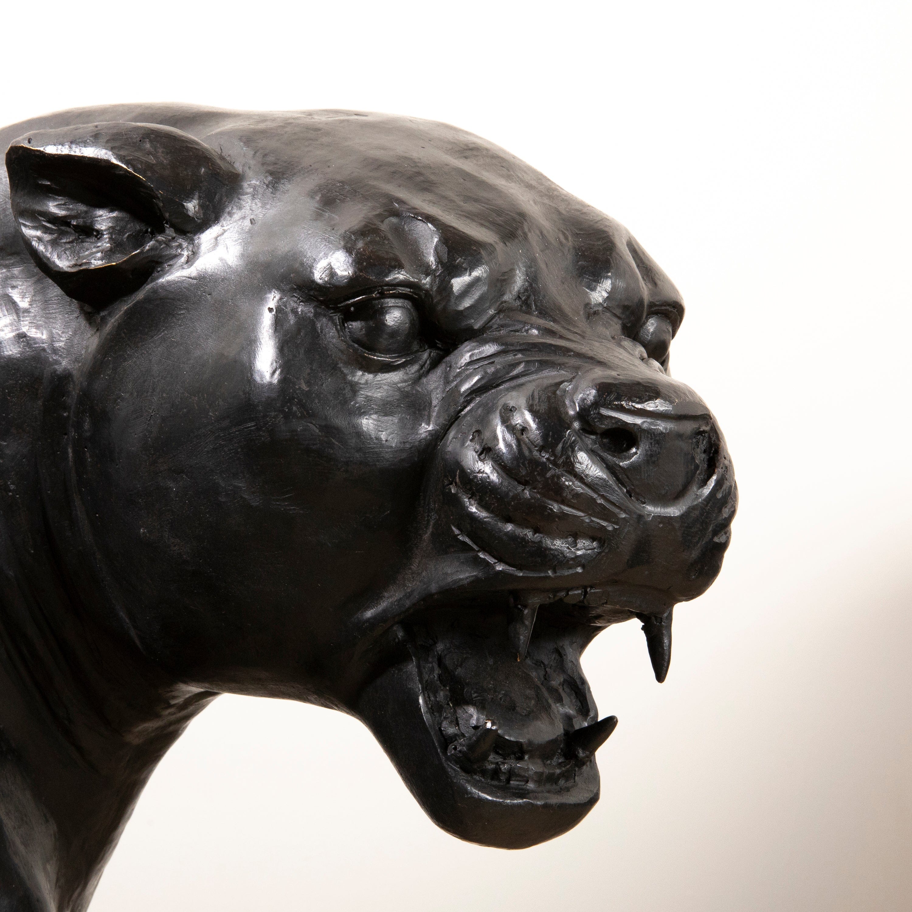 Kalifano Bronze Bronze Panther duo Carving B2860