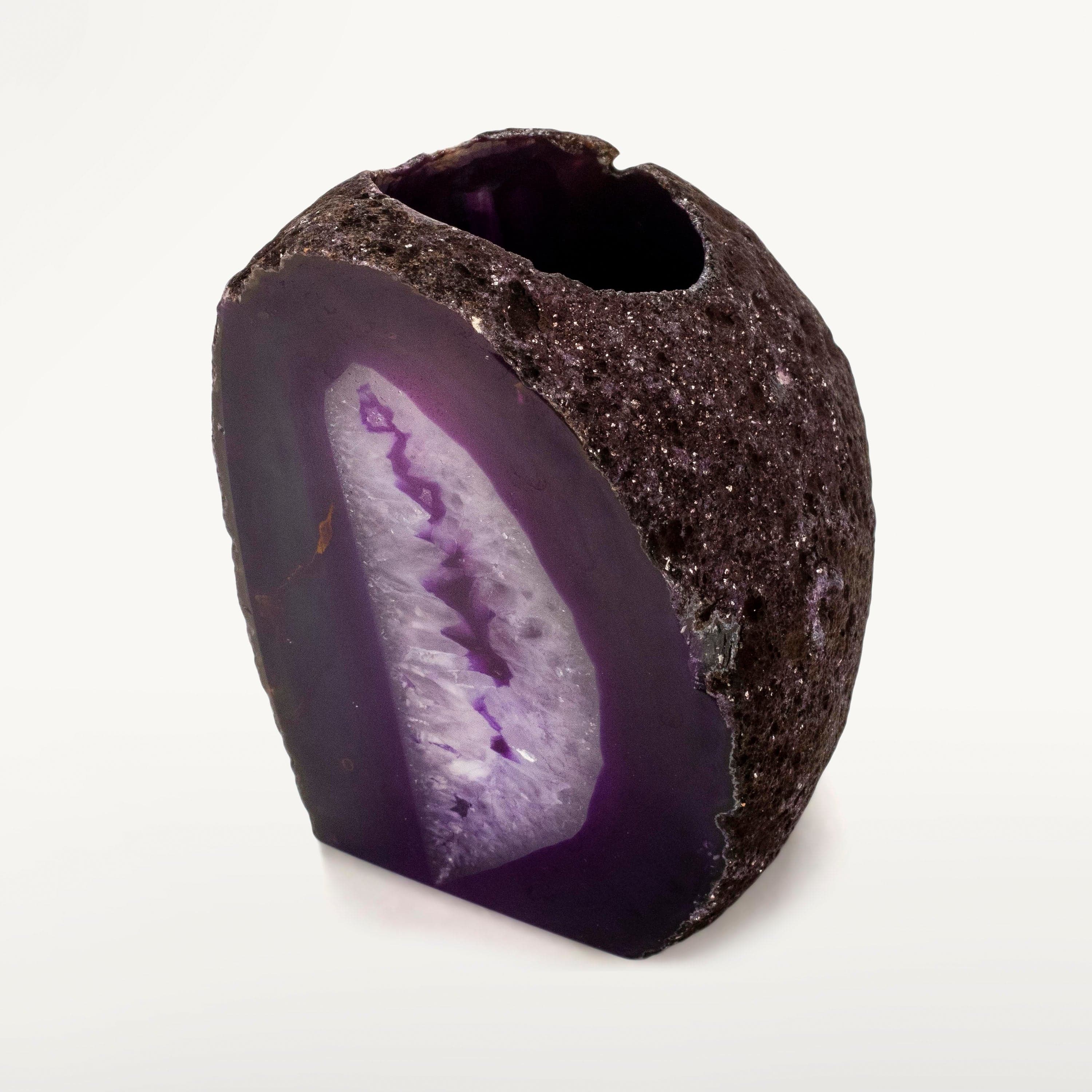 Kalifano Candle Holders Purple Agate Candle and Pen Holder GCH-PEA