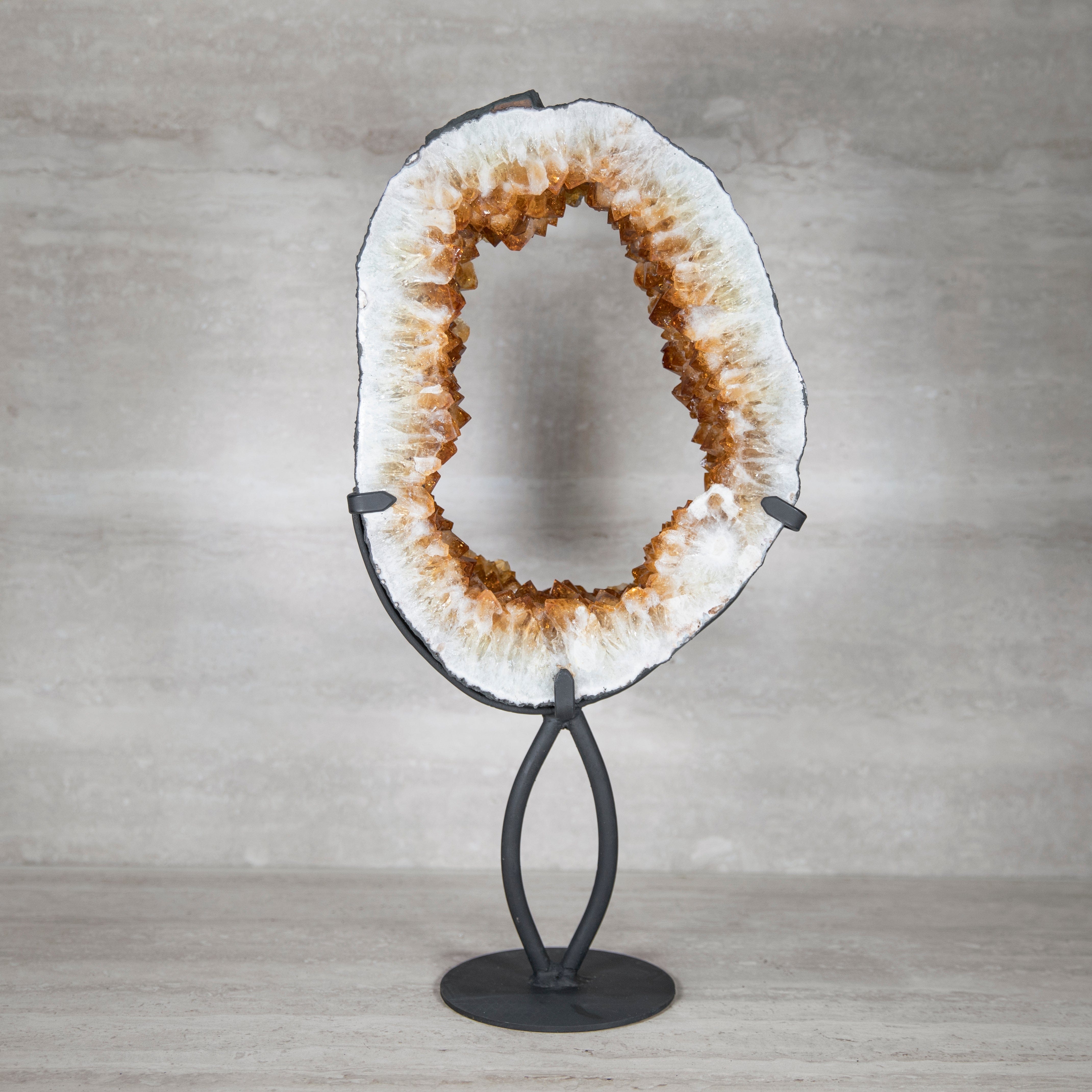 Kalifano Citrine Citrine Geode on Custom Stand from Brazil - 22 in / 22 lbs BCG5200.002
