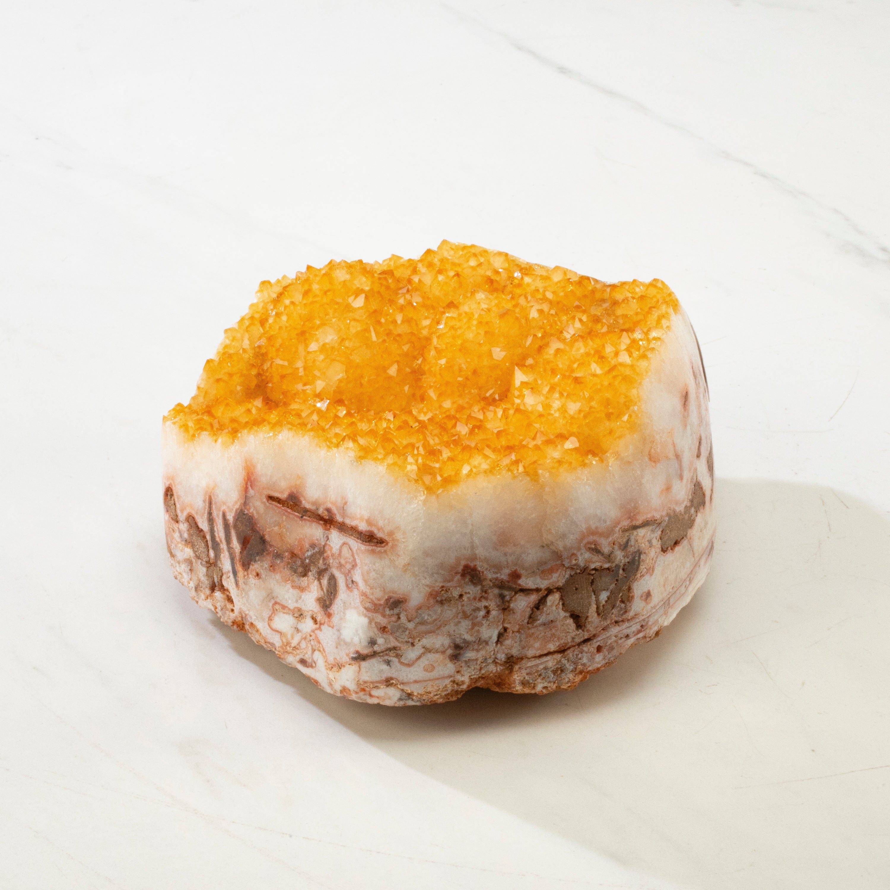 Kalifano Citrine Druzy Brazilian Citrine Geode - 3,500g BCG960