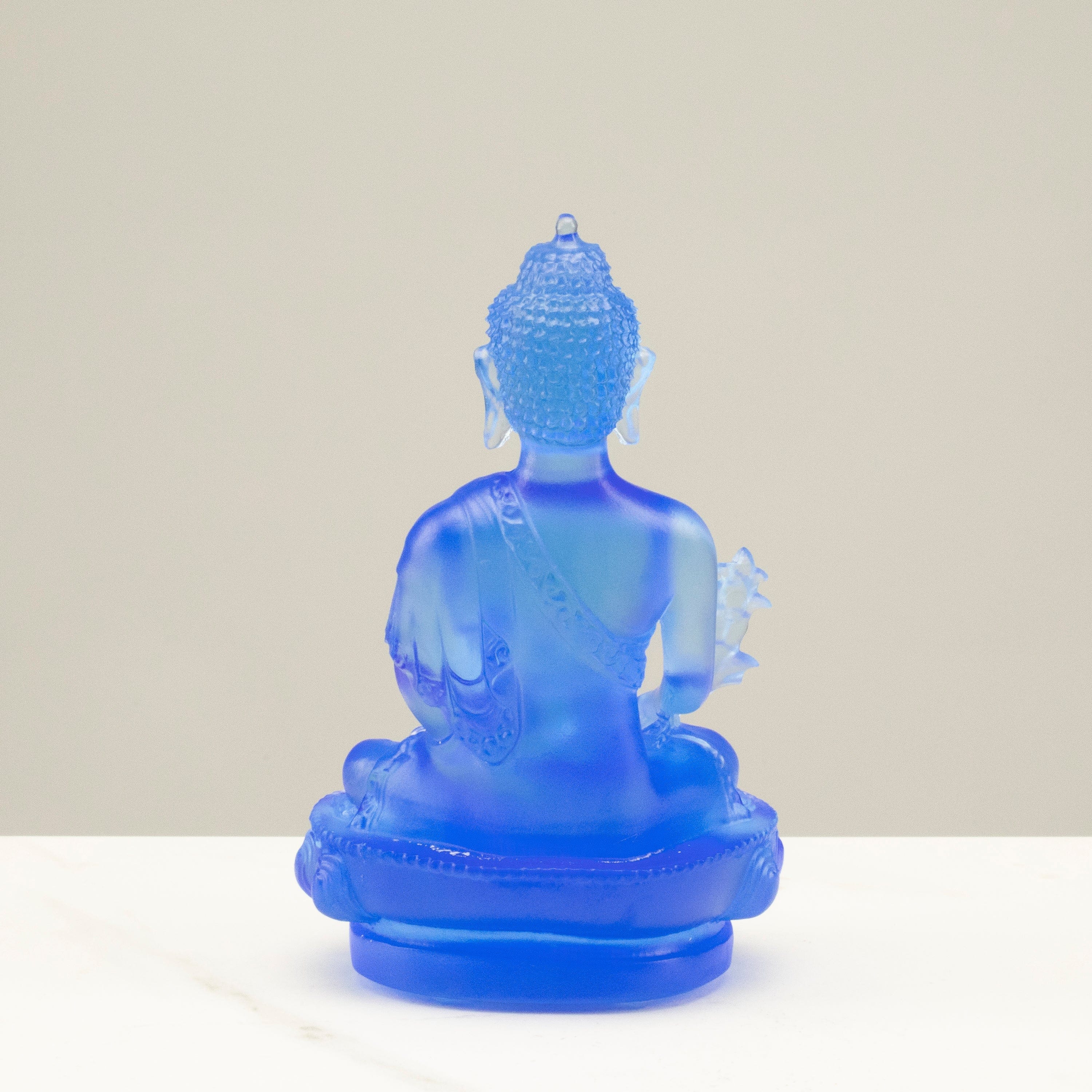 Kalifano Crystal Carving Divine Blue Guan Yin Crystal Carving - A Symbol of Compassion and Protection CRB110-BL