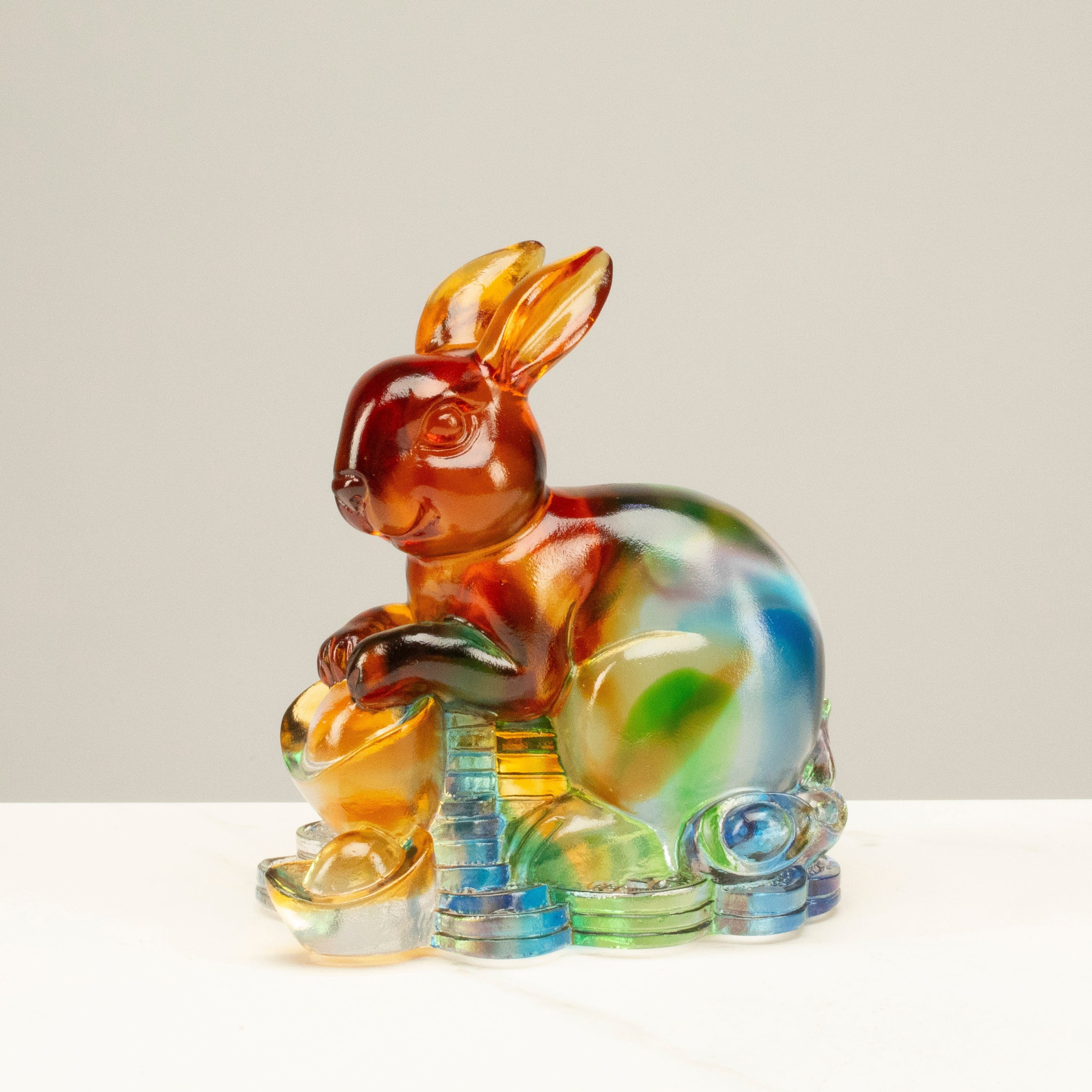 Kalifano Crystal Carving Graceful Rabbit Crystal Carving - A Symbol of Good Luck and Prosperity CRZ210-RAB