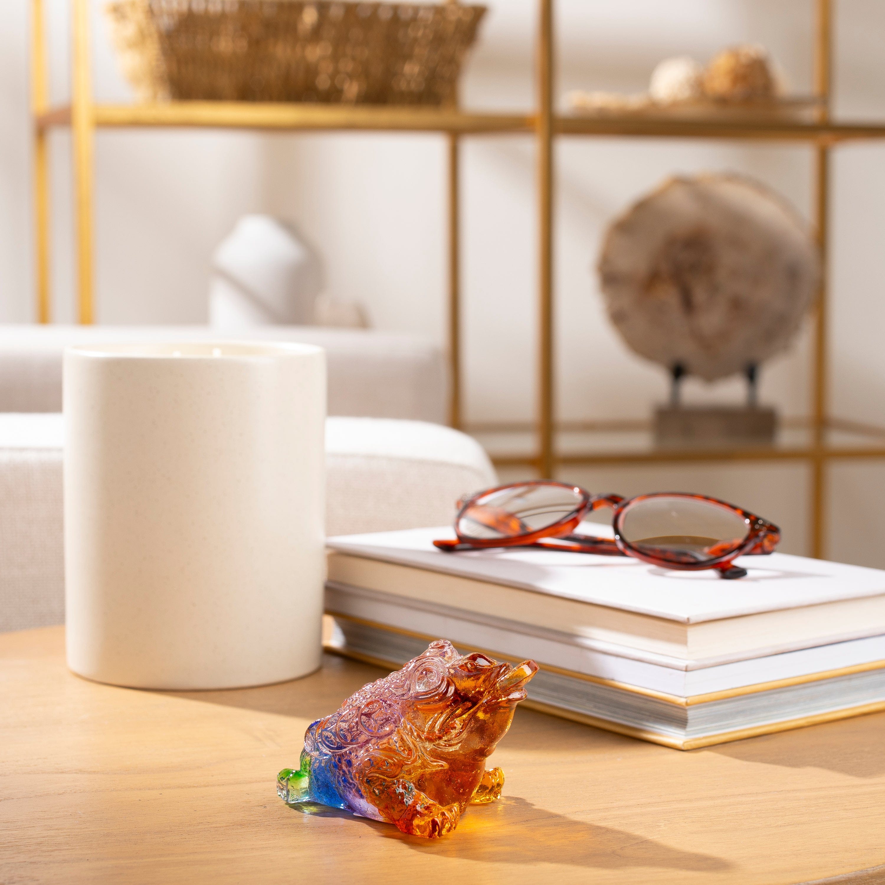 Kalifano Crystal Carving Lucky Money Toad Crystal Carving - A Symbol of Financial Prosperity and Good Fortune CR85-TD