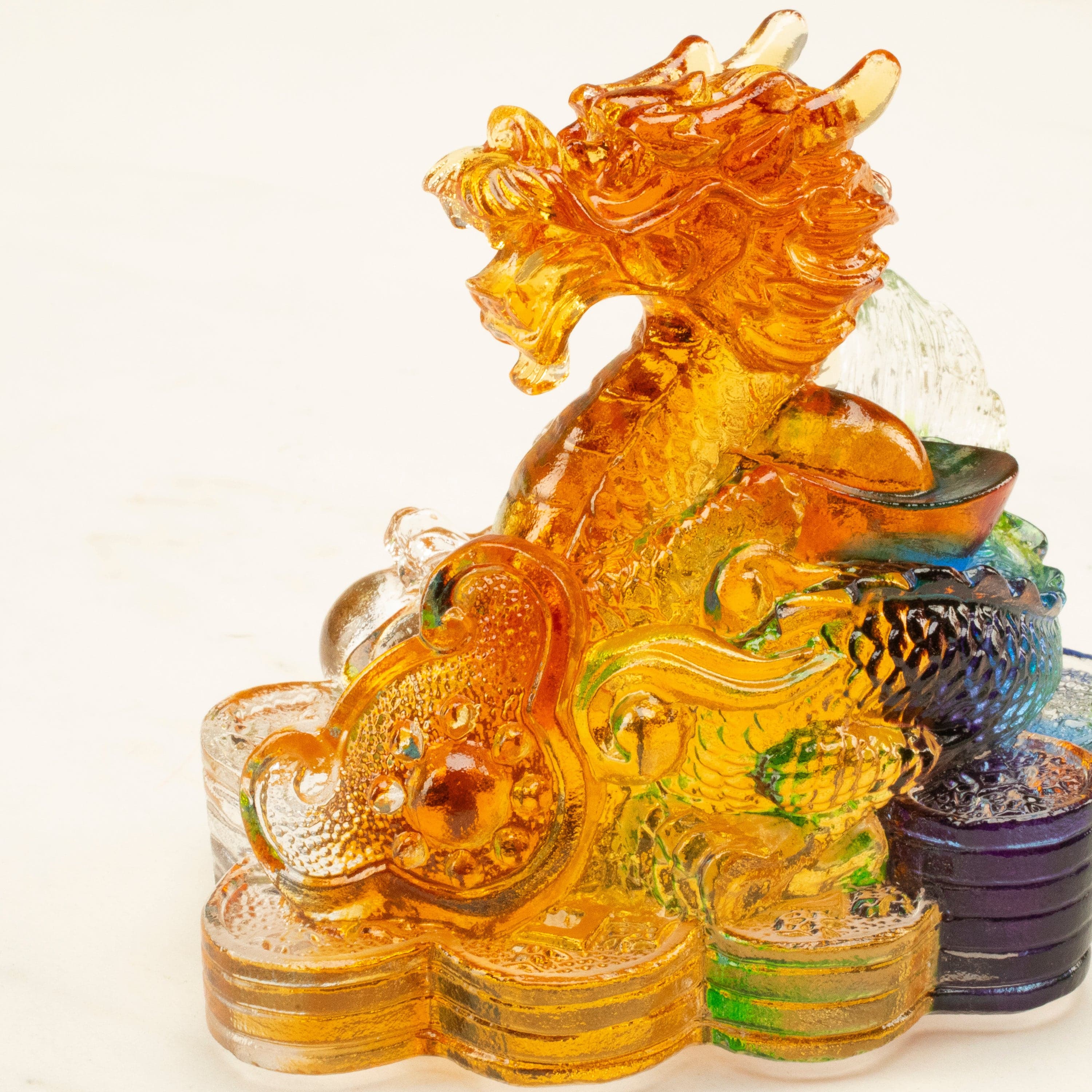 Kalifano Crystal Carving Magnificent Dragon Crystal Carving - A Symbol of Power and Good Fortune CRZ110-DRA