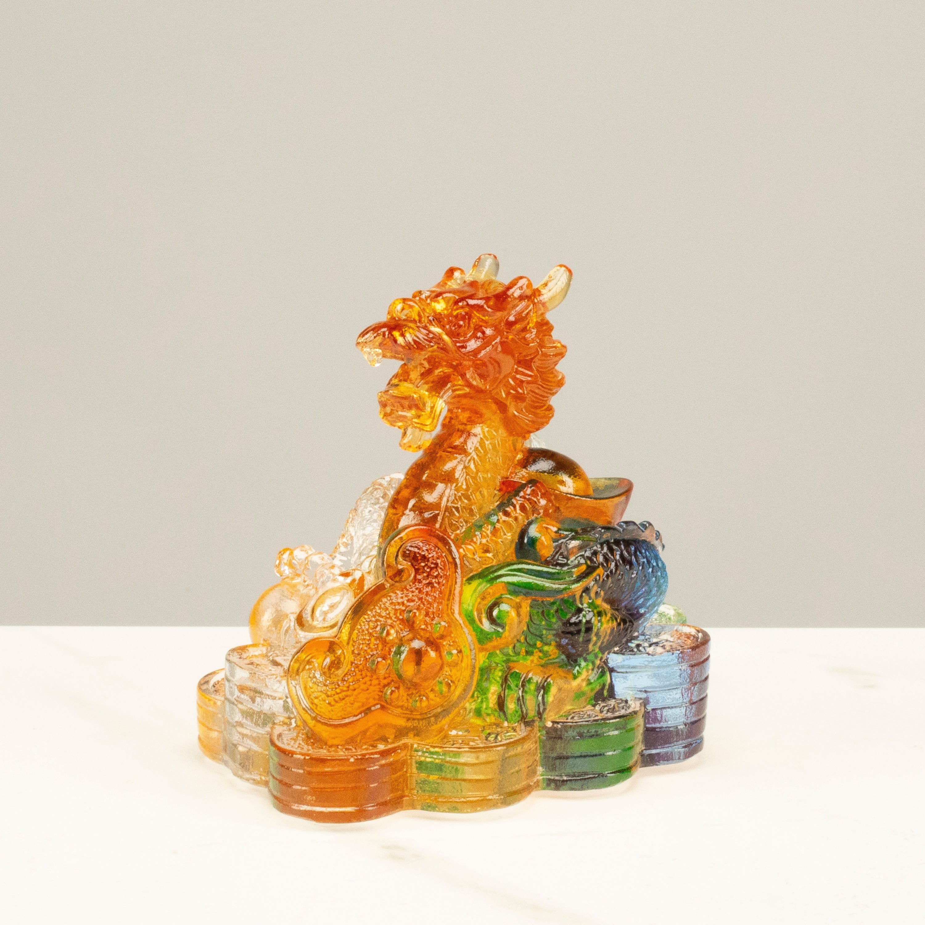 Kalifano Crystal Carving Magnificent Dragon Crystal Carving - A Symbol of Power and Good Fortune CRZ110-DRA
