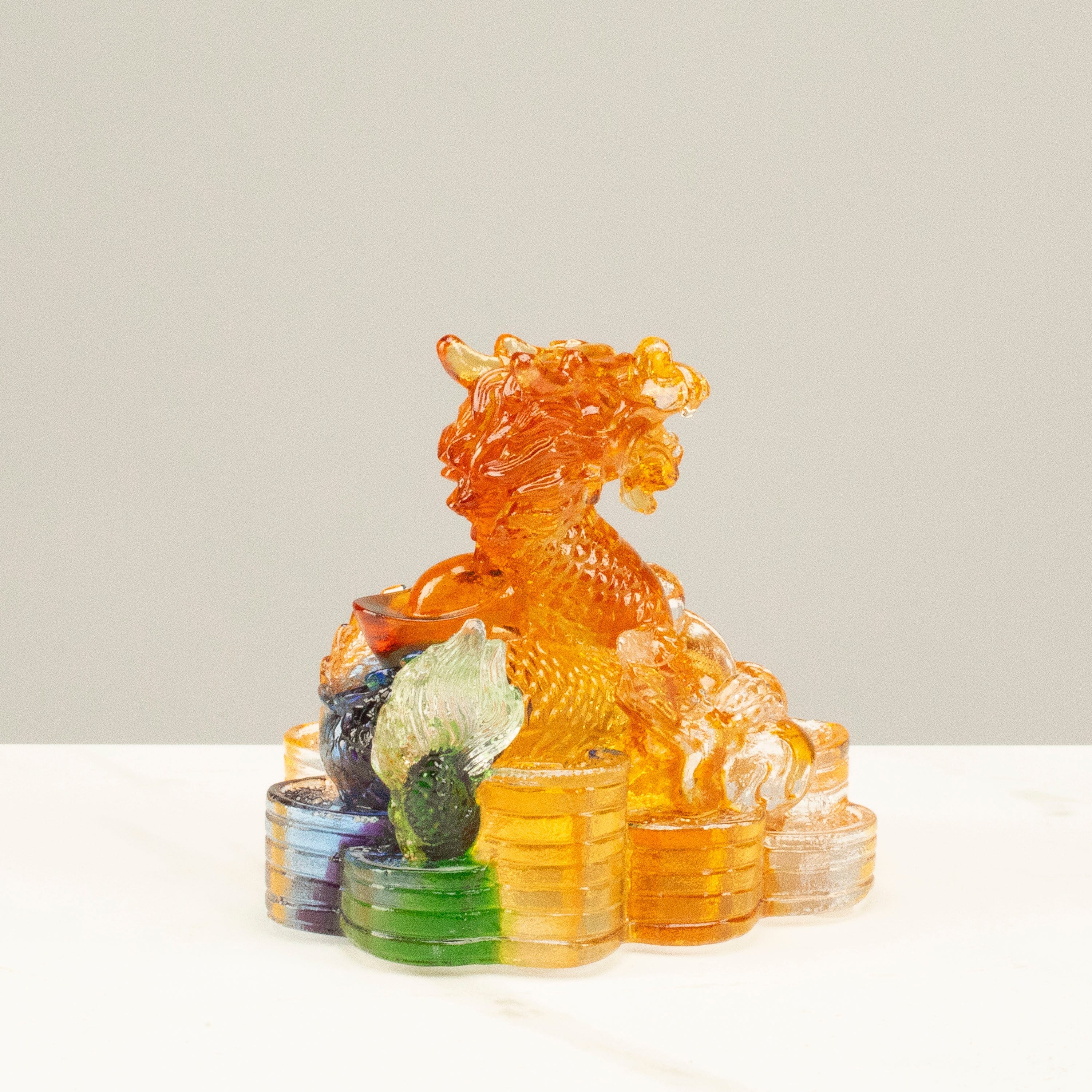Kalifano Crystal Carving Magnificent Dragon Crystal Carving - A Symbol of Power and Good Fortune CRZ110-DRA
