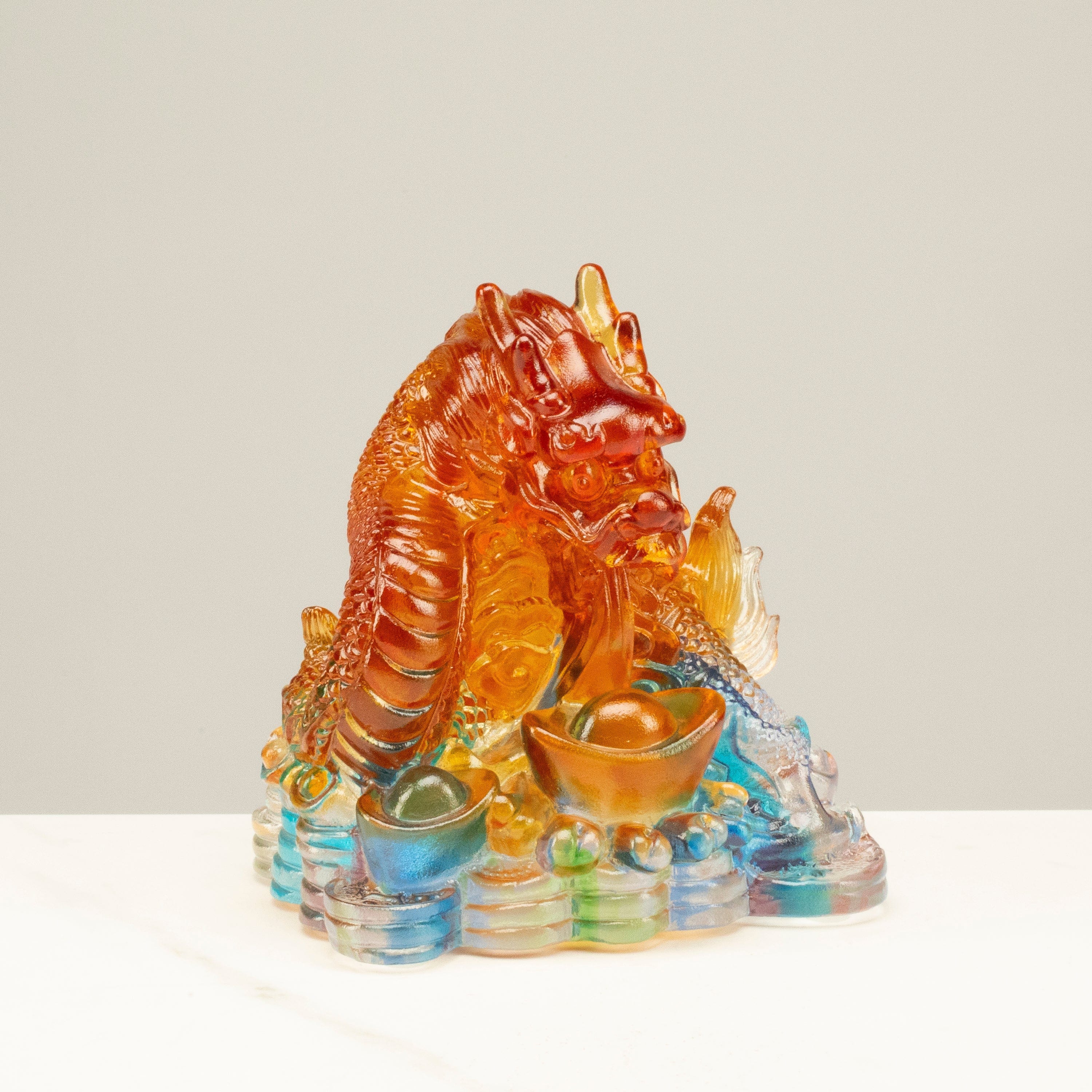 Kalifano Crystal Carving Magnificent Dragon Crystal Carving - A Symbol of Power and Good Fortune CRZ210-DRA