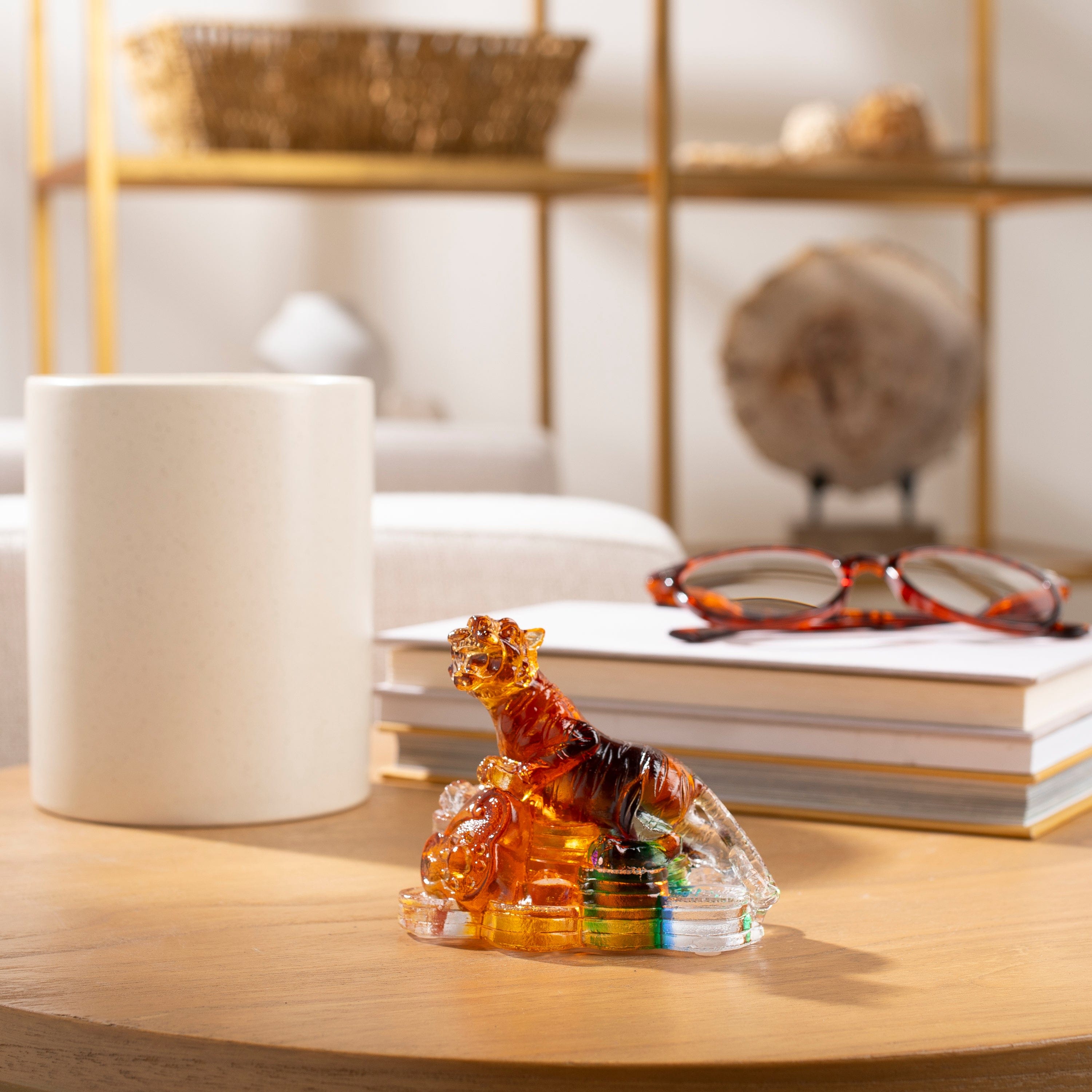 Kalifano Crystal Carving Roaring Tiger Crystal Carving - A Symbol of Courage and Strength CRZ110-TIG