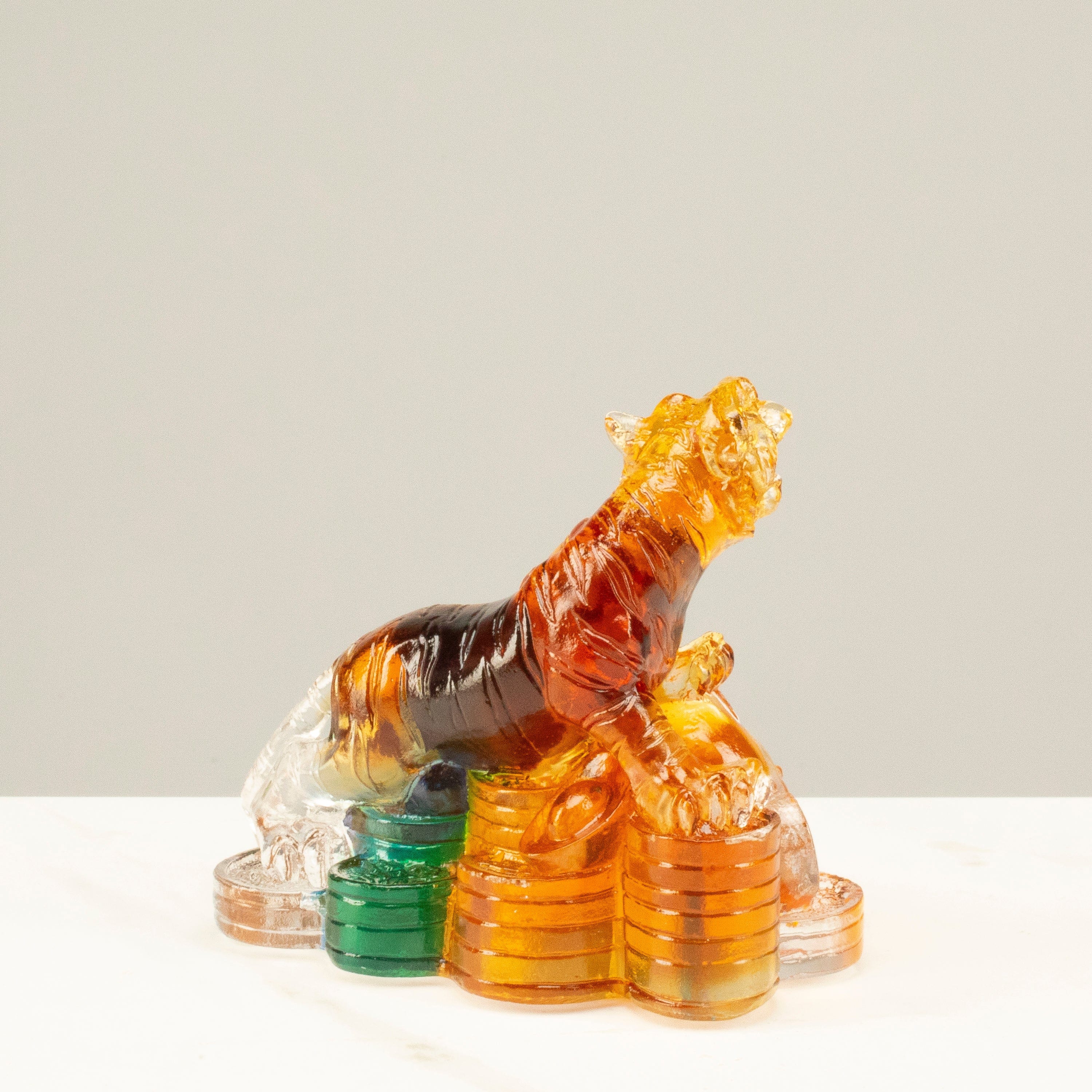 Kalifano Crystal Carving Roaring Tiger Crystal Carving - A Symbol of Courage and Strength CRZ110-TIG