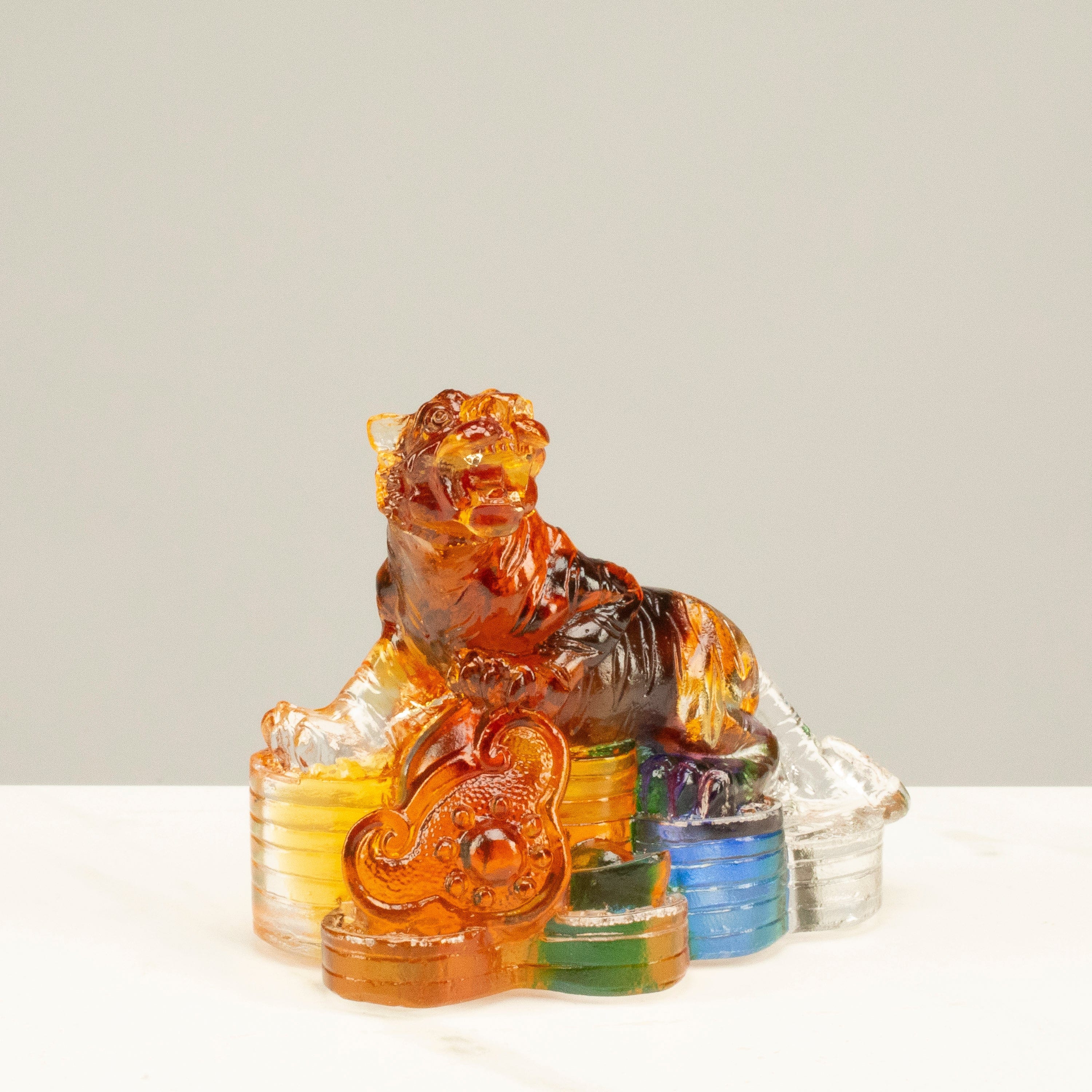 Kalifano Crystal Carving Roaring Tiger Crystal Carving - A Symbol of Courage and Strength CRZ110-TIG