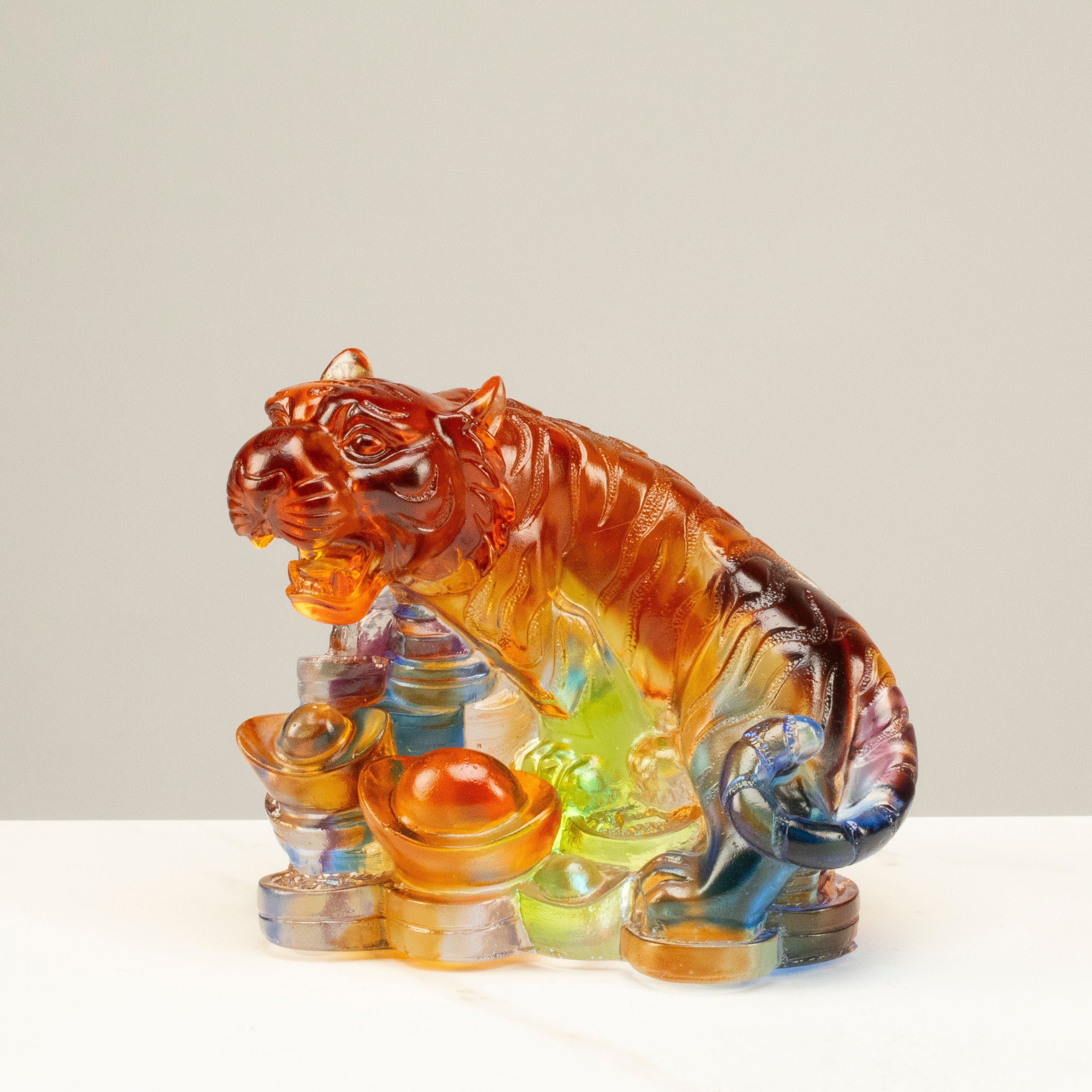 Kalifano Crystal Carving Roaring Tiger Crystal Carving - A Symbol of Courage and Strength CRZ210-TIG