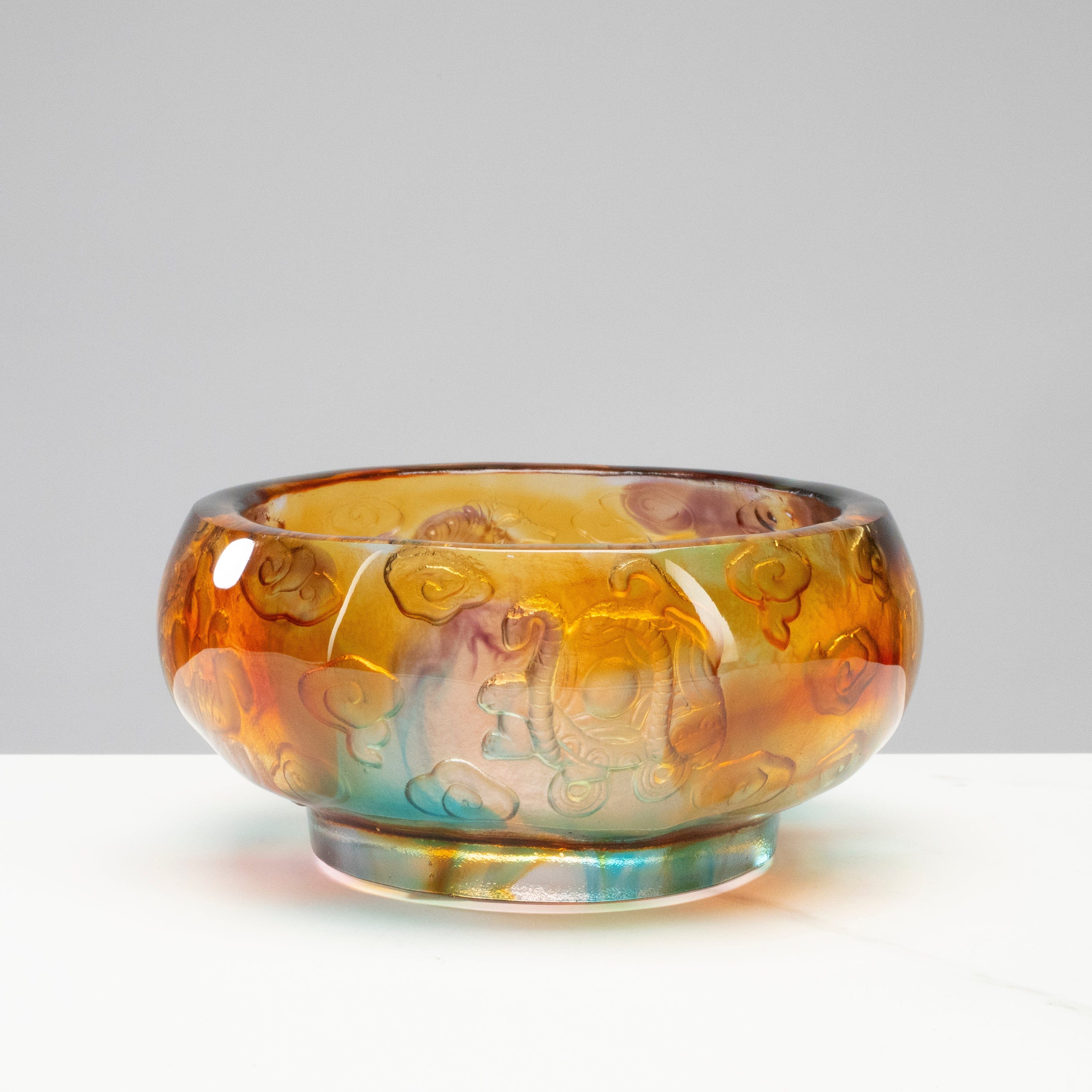 Kalifano Crystal Carving Treasure Bowl Crystal Carving - A Symbol of Good Fortune and Prosperity CR360-TB