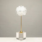 Selenite & Blue Celestite Flower on Brass and Acrylic Base - 15