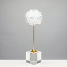 Selenite & Blue Celestite Flower on Brass and Acrylic Base - 18