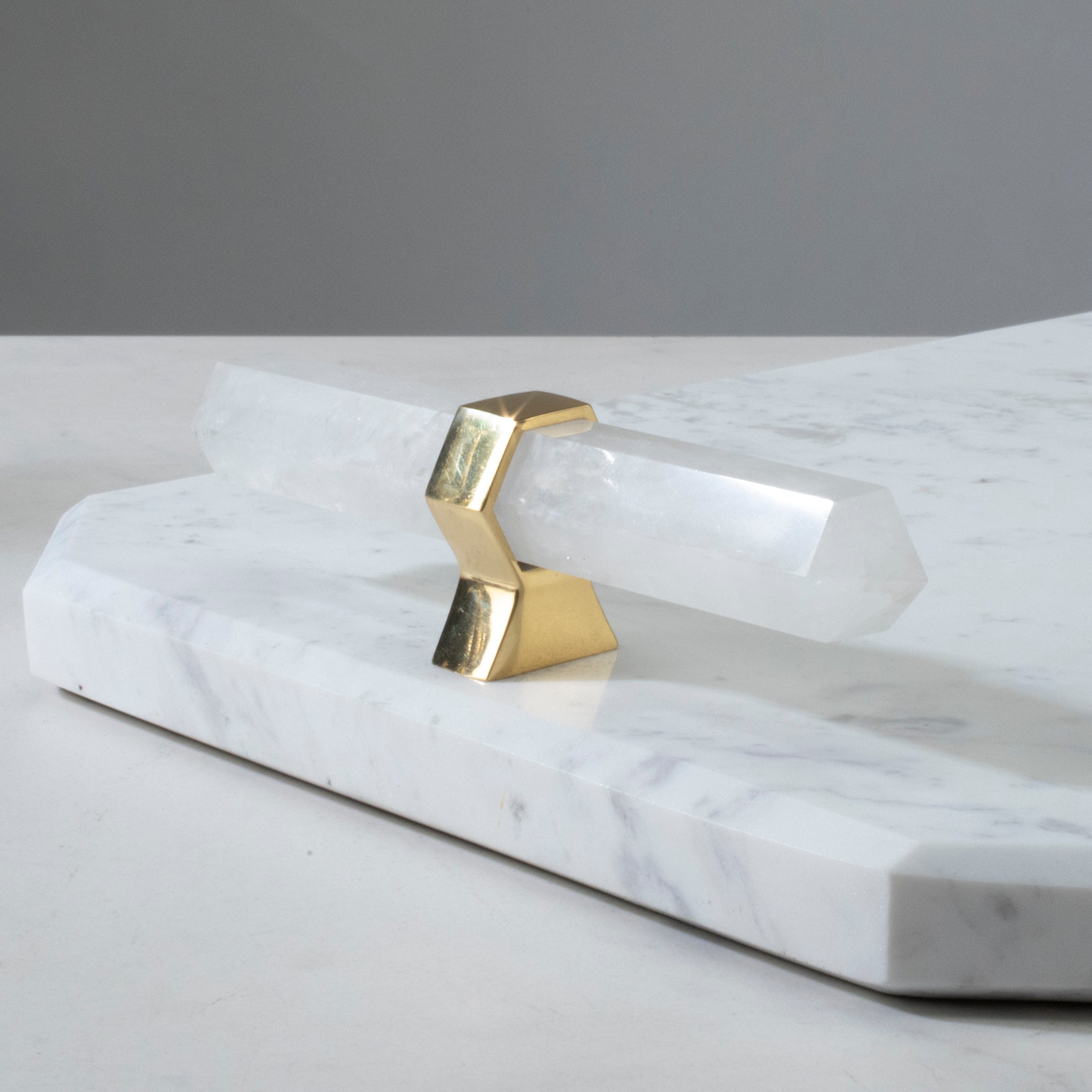 KALIFANO Crystal Home Decor Marble & Quartz Cheese Tray HG1128A-QZ