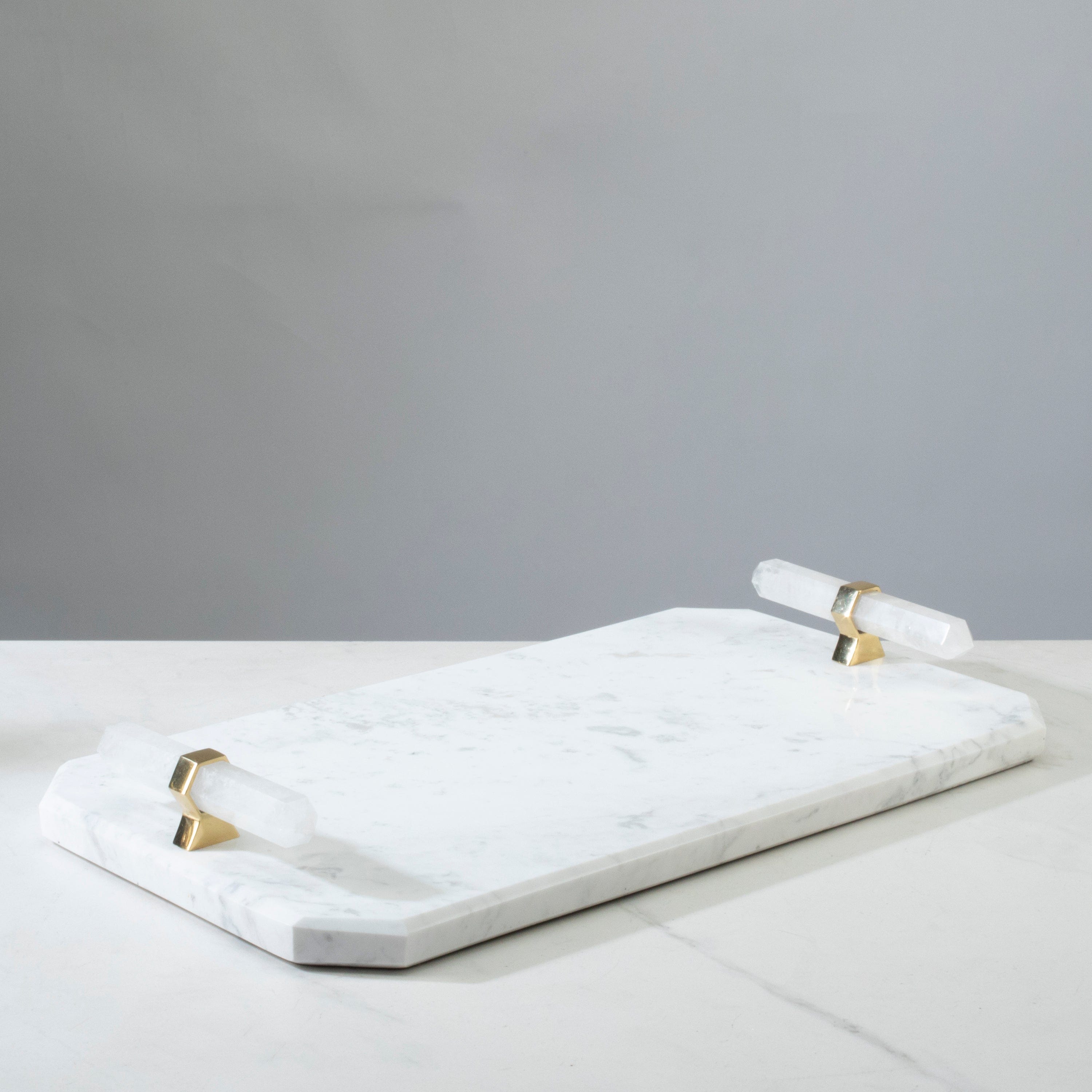 KALIFANO Crystal Home Decor Marble & Quartz Cheese Tray HG1128A-QZ
