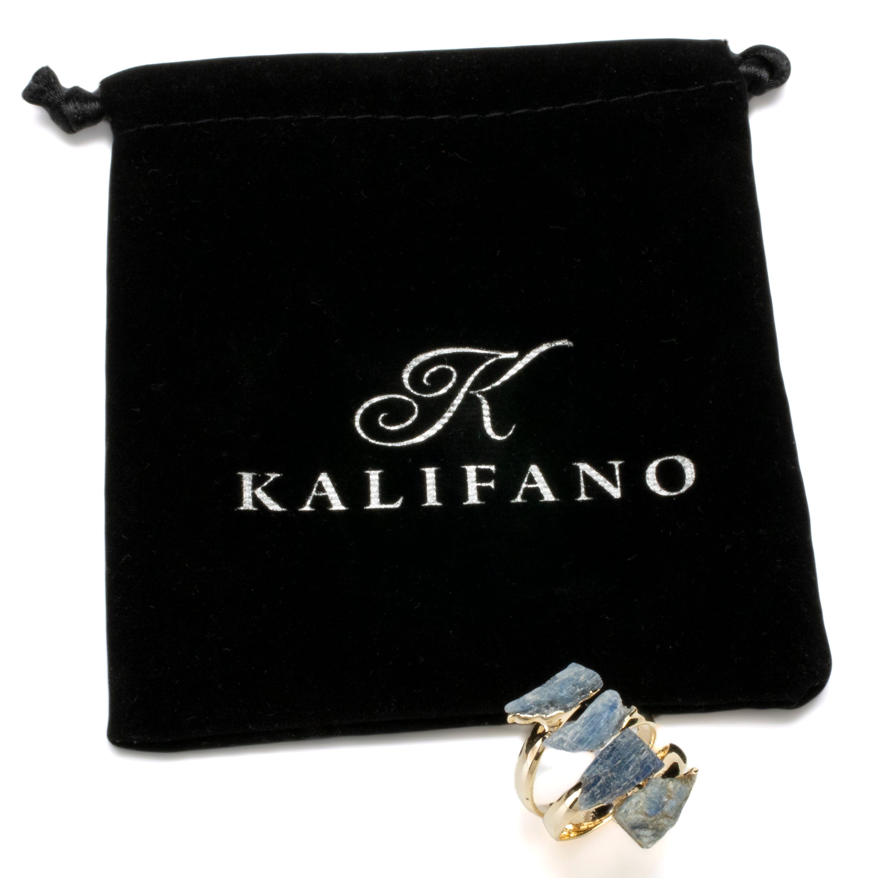 KALIFANO Crystal Jewelry Adjustable Kyanite Ring CJR-513-KE