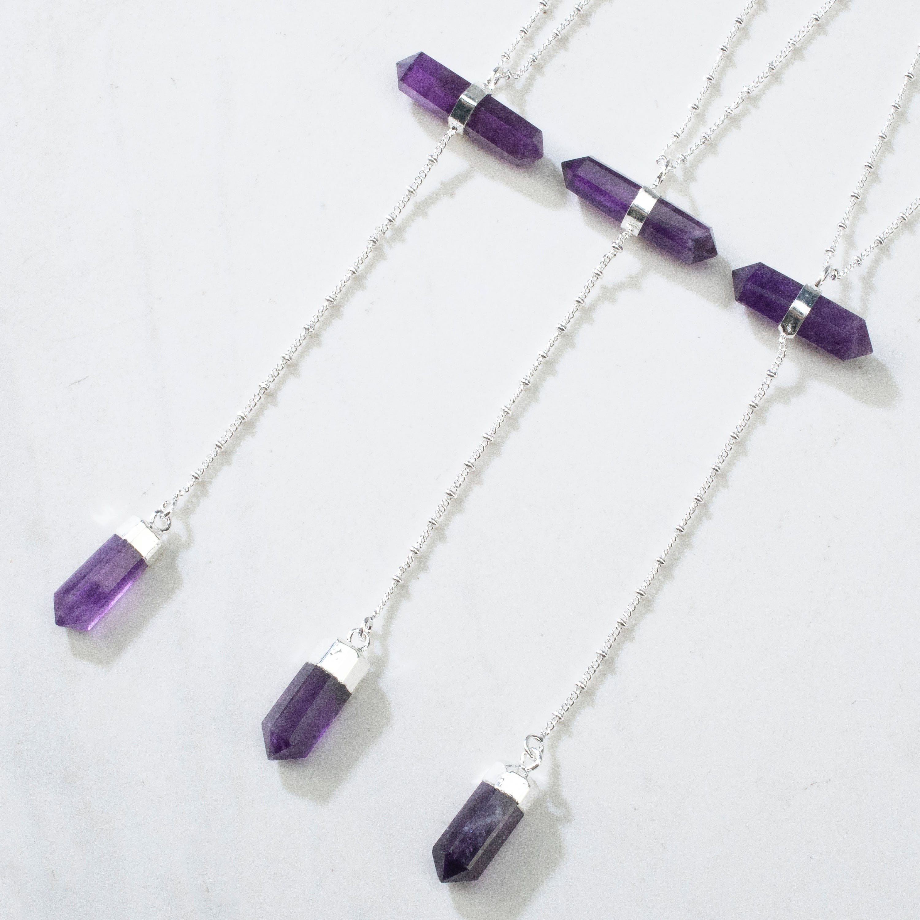 Kalifano Crystal Jewelry Amethyst Double Point Necklace CJN-2032-AM