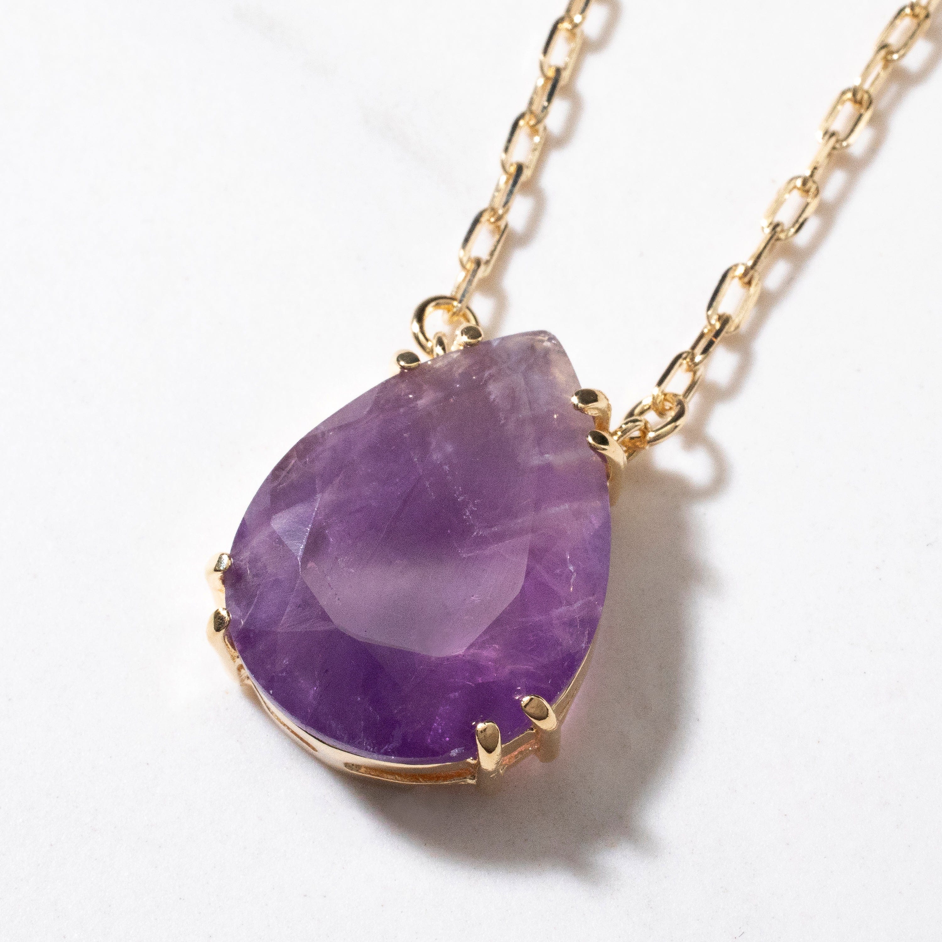 KALIFANO Crystal Jewelry Amethyst Drop Necklace CJN-2067-AM