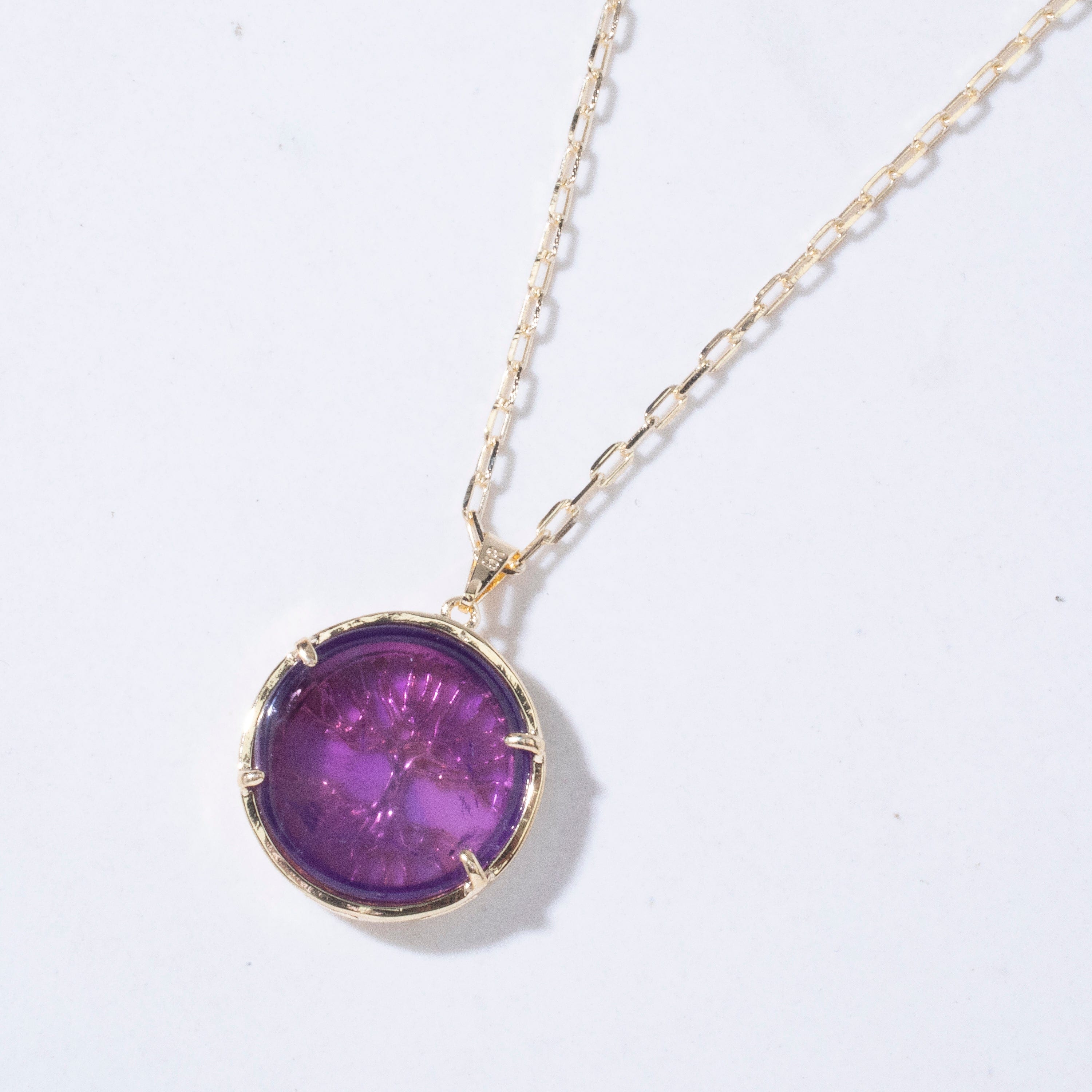 KALIFANO Crystal Jewelry Amethyst Gemstone Tree of Life Pendant CJN-2500-AM