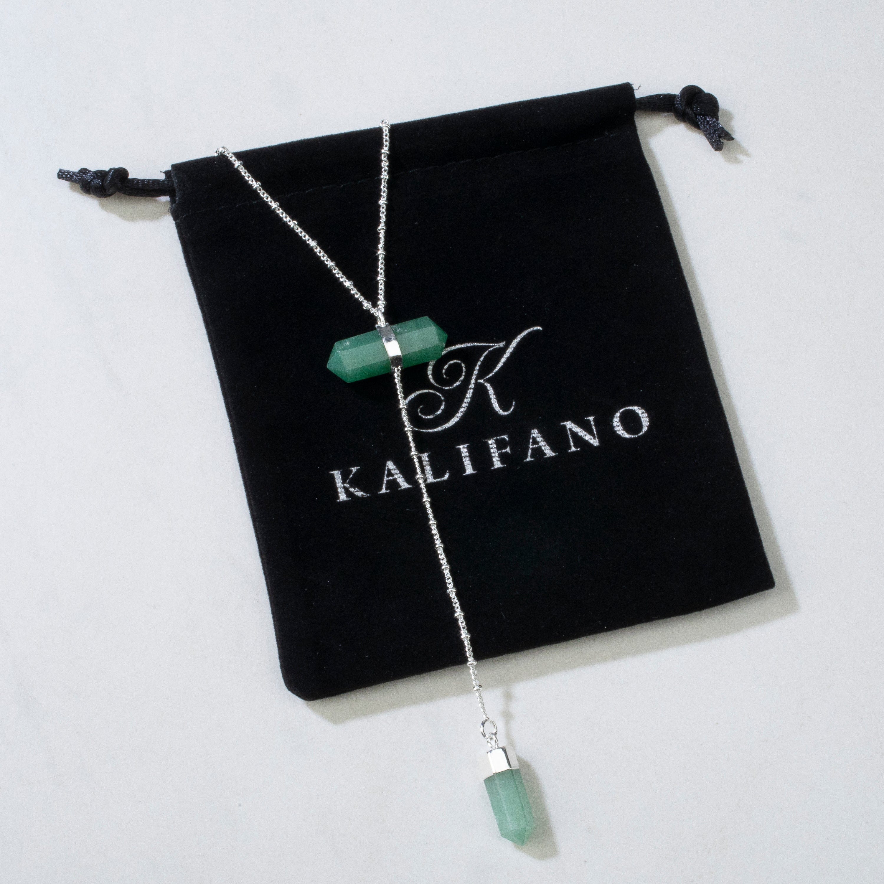 Kalifano Crystal Jewelry Aventurine Double Point Necklace CJN-2032-AV