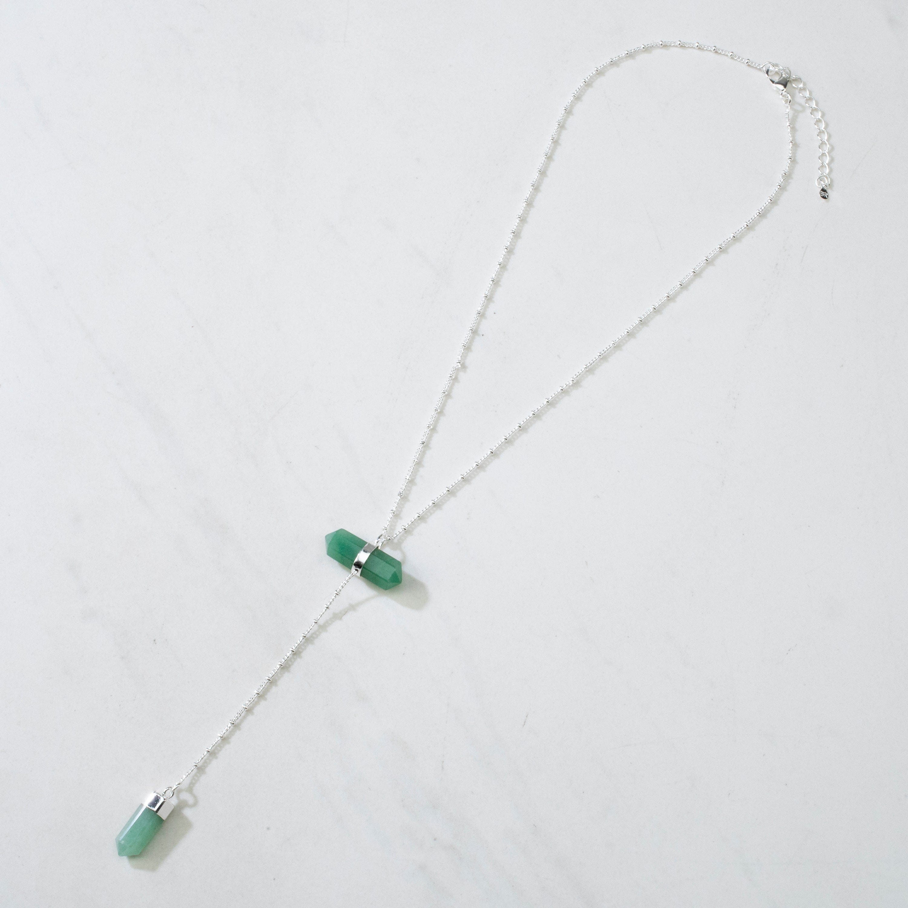 Kalifano Crystal Jewelry Aventurine Double Point Necklace CJN-2032-AV