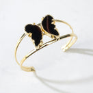 Black Agate Butterfly Cuff Bracelet