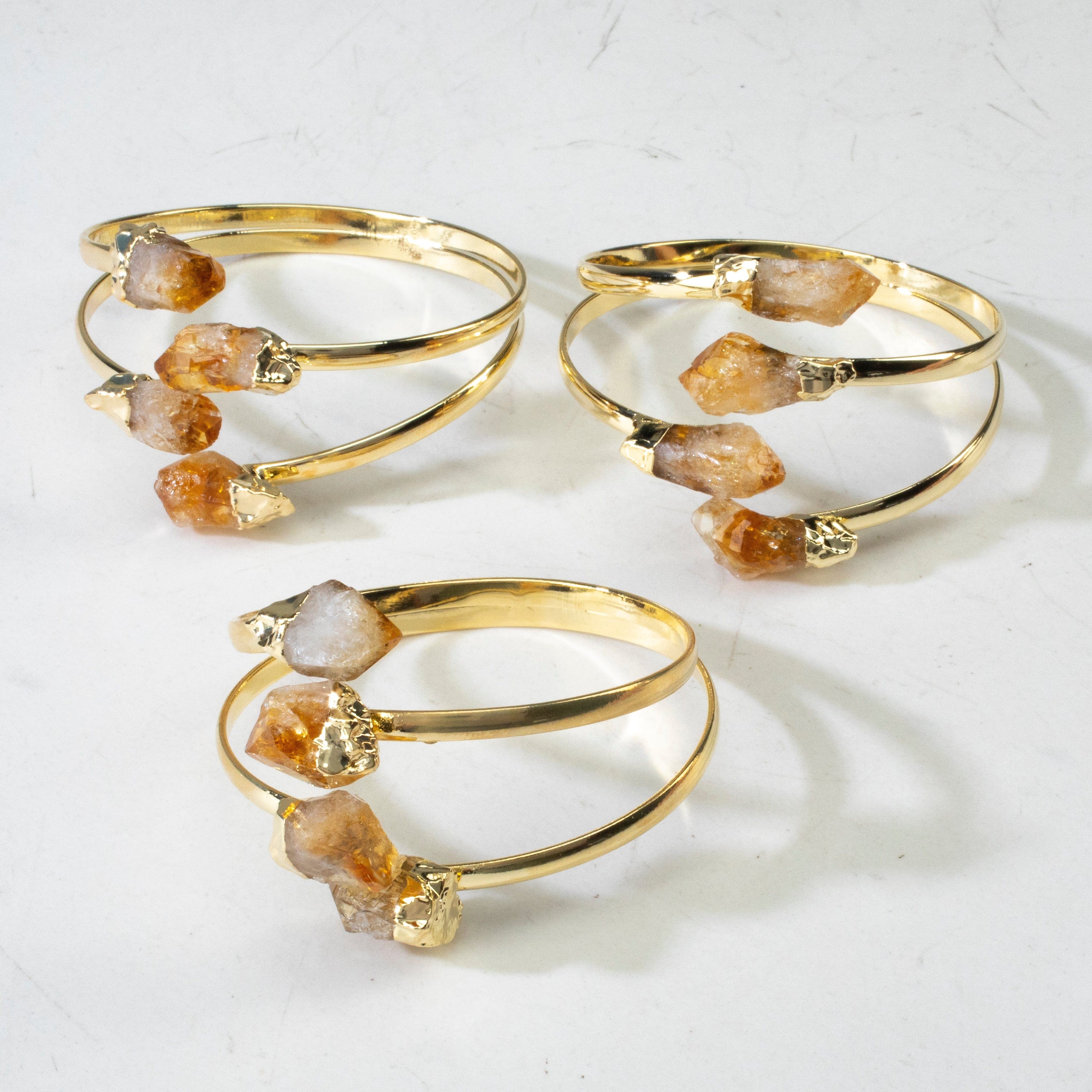 KALIFANO Crystal Jewelry Citrine Double Bracelet Cuff CJB-1012-CT