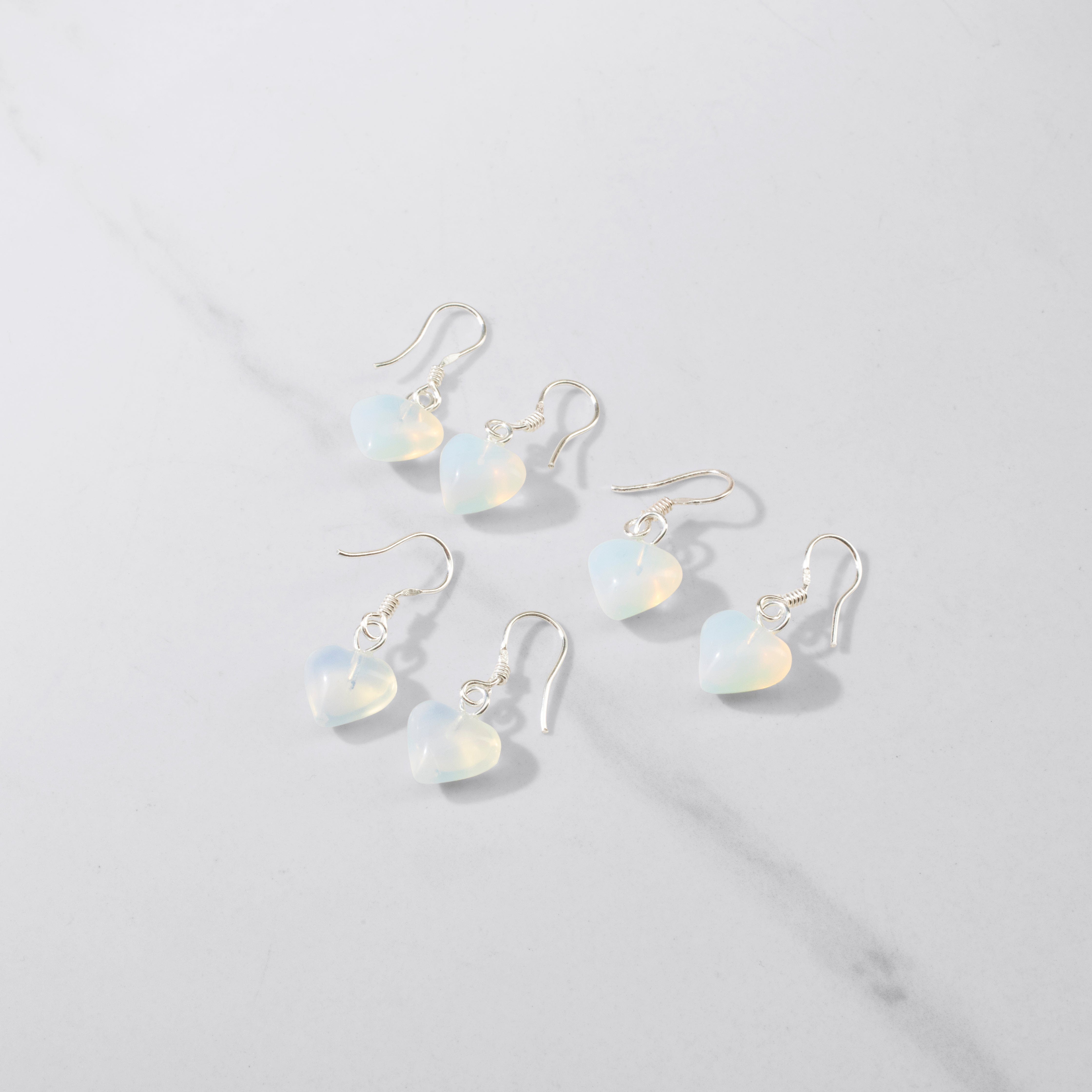 KALIFANO Crystal Jewelry Moonstone Heart Sterling Silver Earrings CJE-SILV-MSHEART