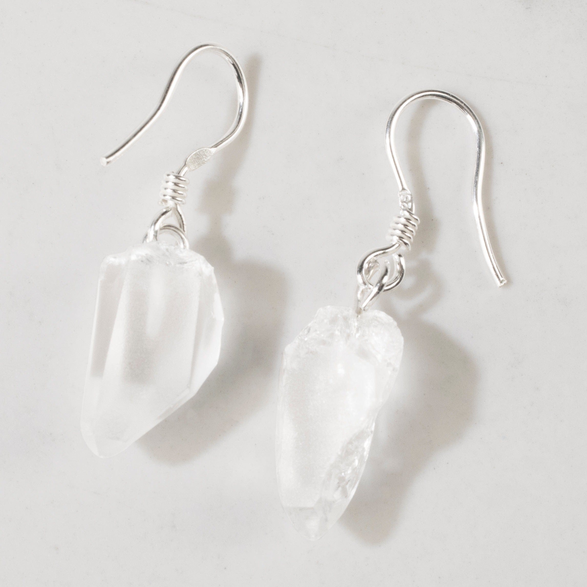 KALIFANO Crystal Jewelry Natural Quartz Sterling Silver Earrings CJE-SILV-QZ