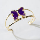 Purple Agate Butterfly Cuff Bracelet