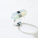 Silver Plated Moonstone Adjustable Ring