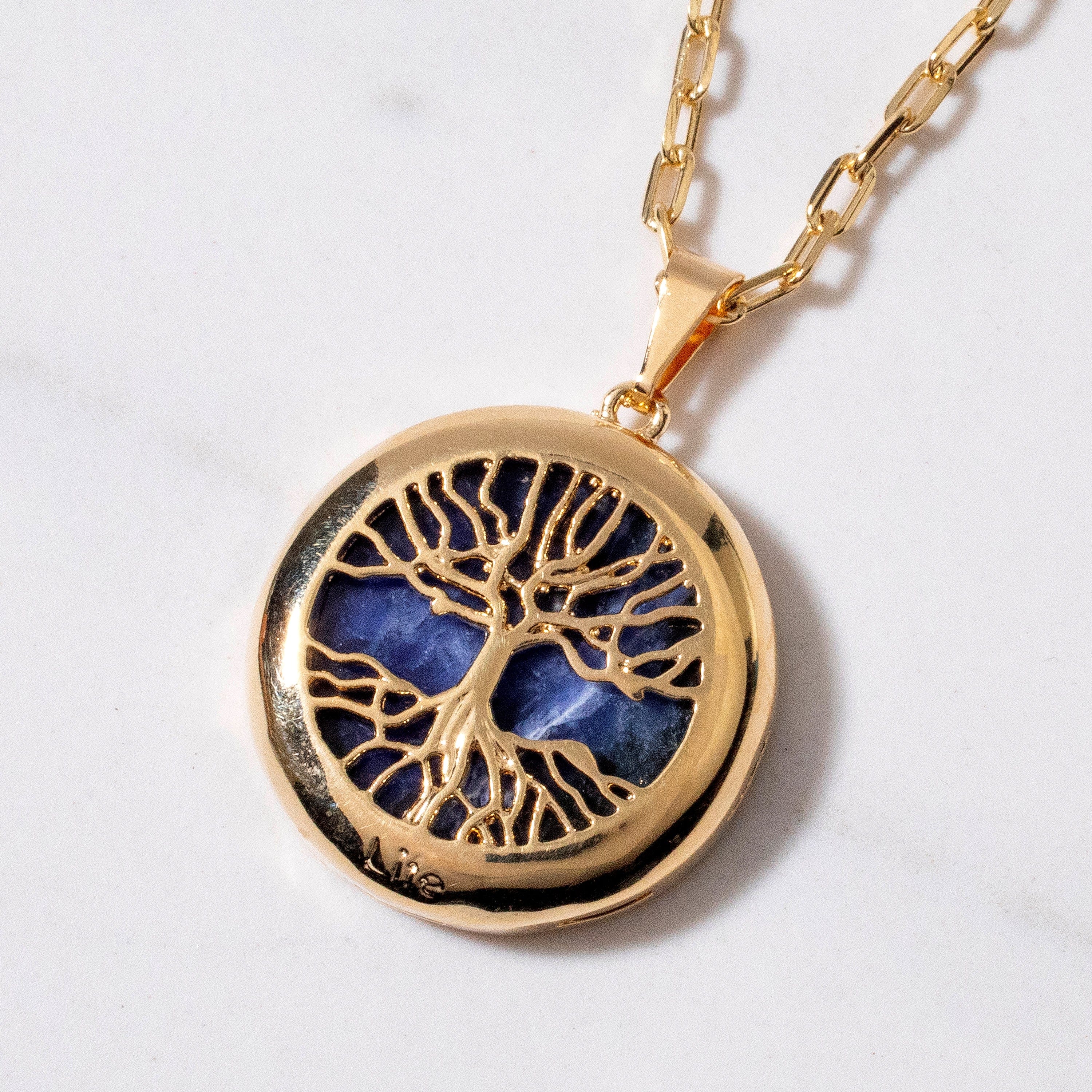 KALIFANO Crystal Jewelry Sodalite Gemstone Tree of Life Pendant CJN-2500-SD