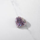 Sterling Silver Aura Borealis Druzy Amethyst Heart