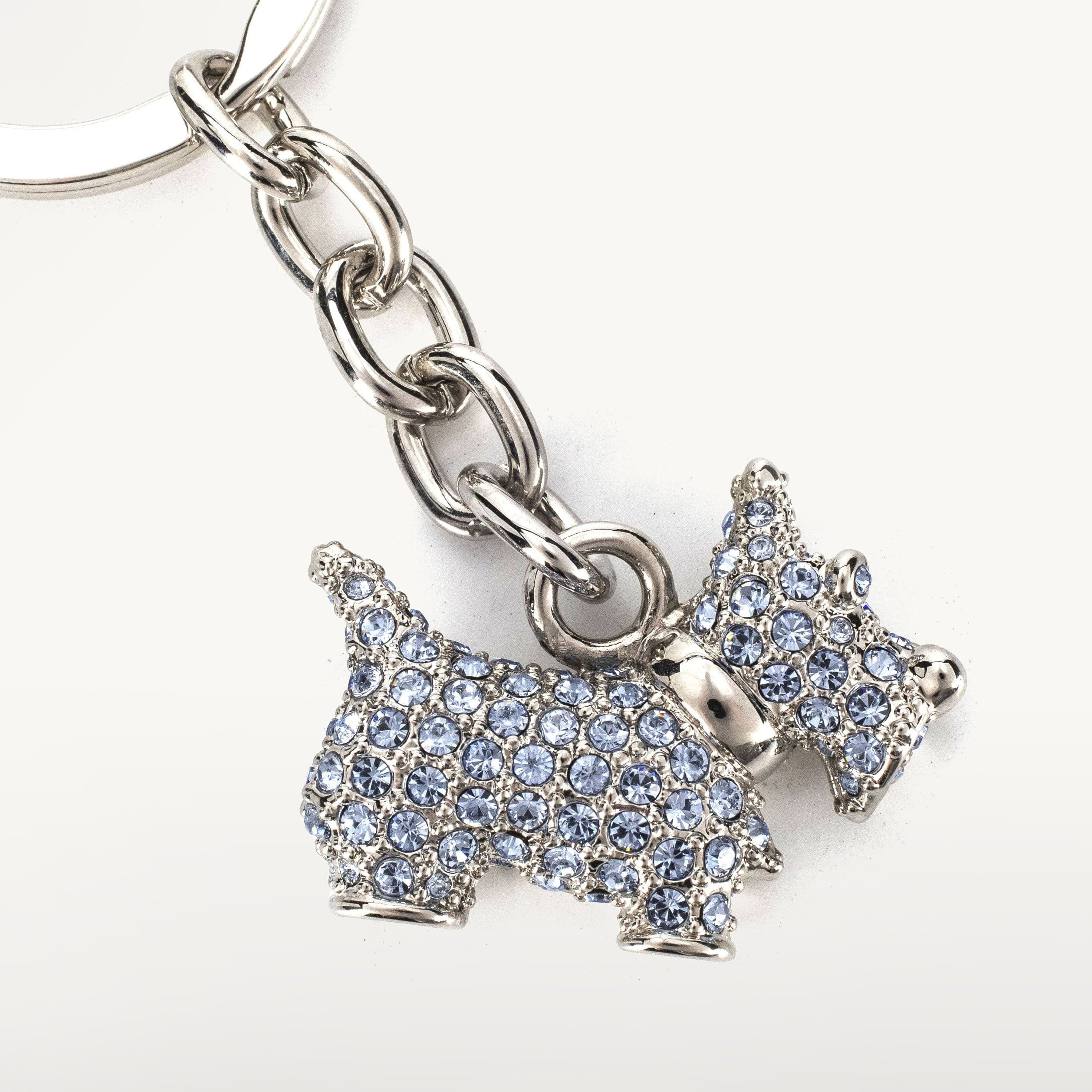 Kalifano Crystal Keychains Blue Scottish Terrier Keychain made with Swarovski Crystals SKC-021