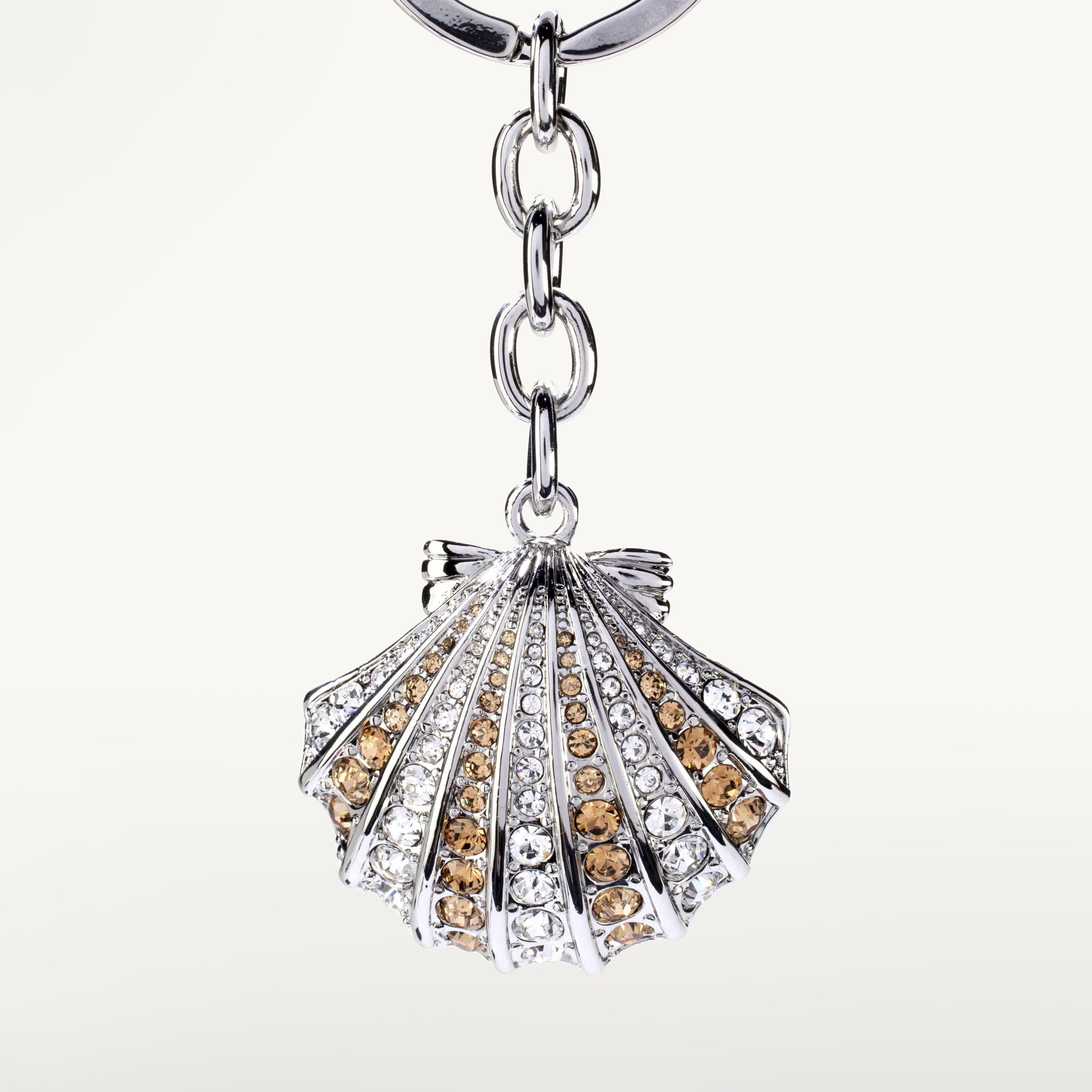 Kalifano Crystal Keychains Clamshell Keychain made with Swarovski Crystals SKC-093
