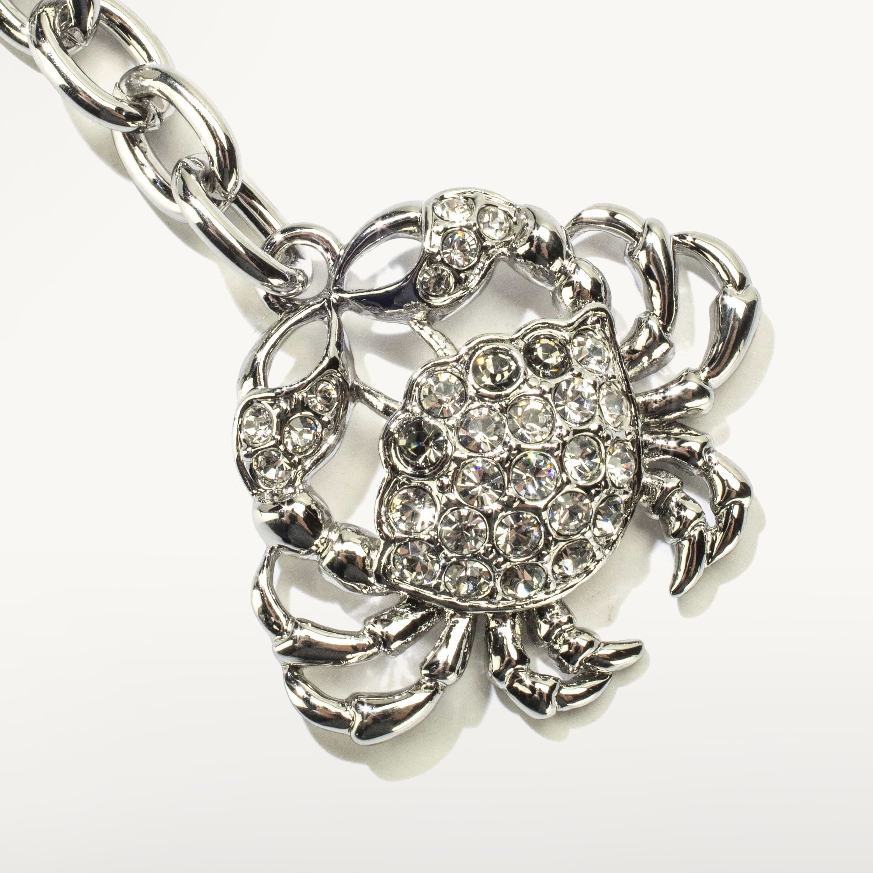 Kalifano Crystal Keychains Crab Keychain made with Swarovski Crystals SKC-124