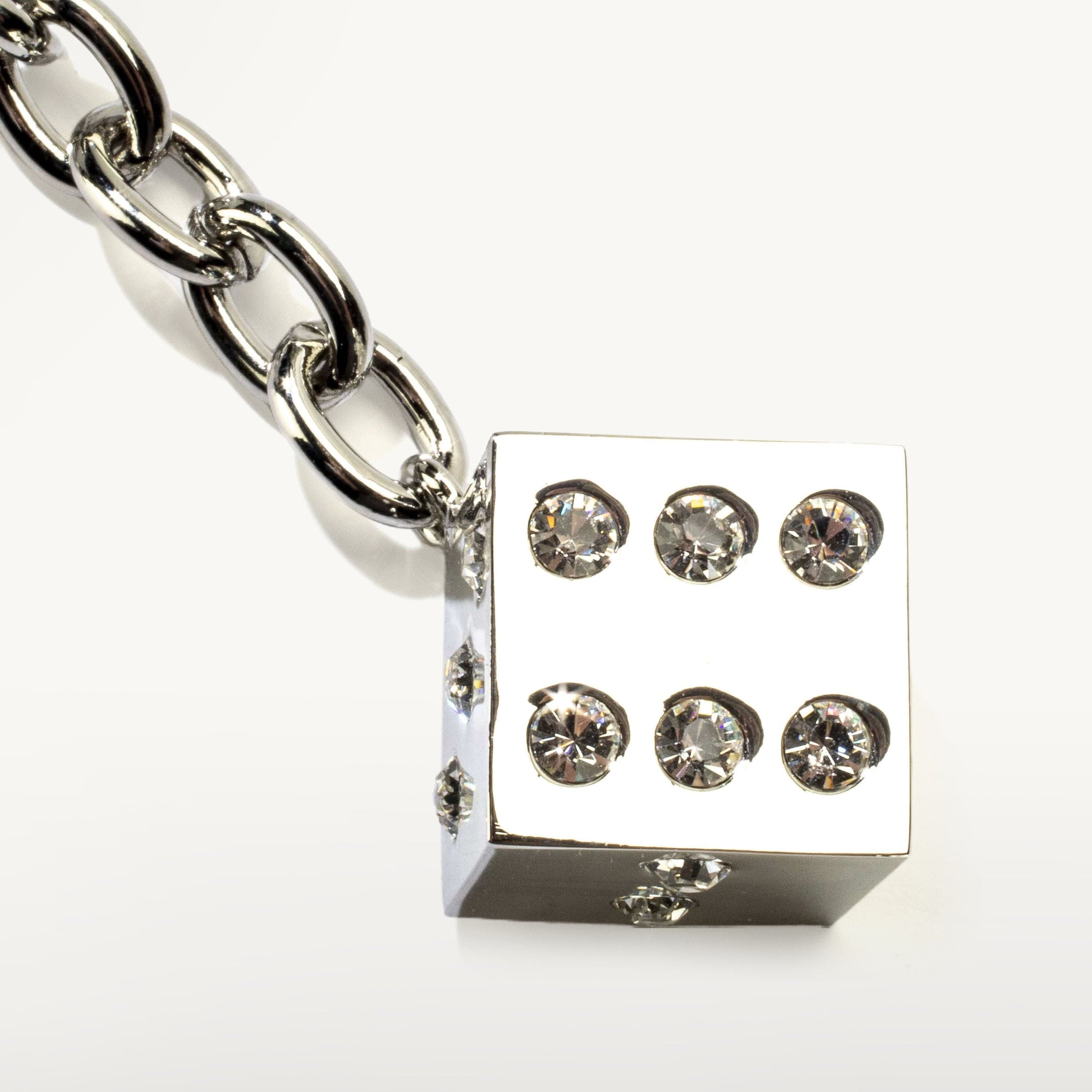 Kalifano Crystal Keychains Dice Keychain made with Swarovski Crystals SKC-062