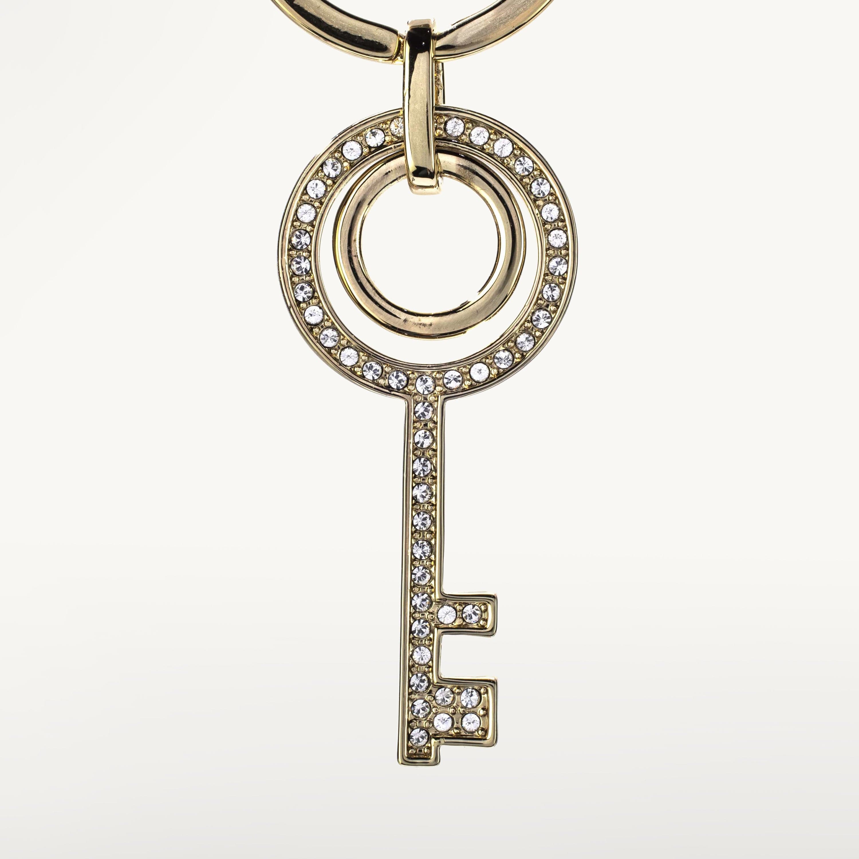 Kalifano Crystal Keychains Gold Key Keychain made with Swarovski Crystals SKC-151